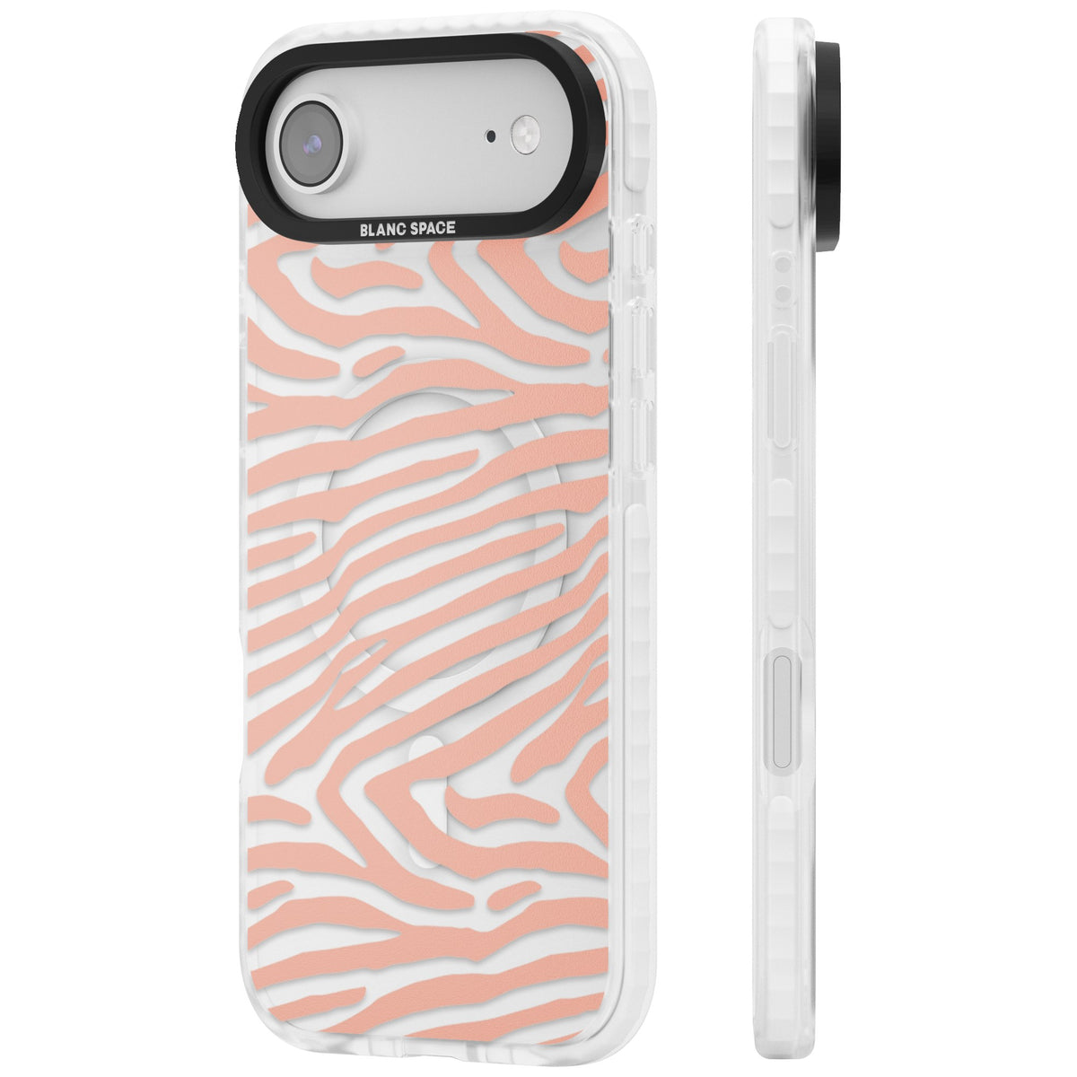 Horizontal Zebra Stripes Transparent Animal Print iPhone Air Impact Pro Clear Phone Case side