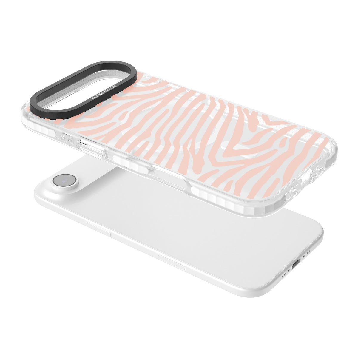 Horizontal Zebra Stripes Transparent Animal Print iPhone Air Impact Pro Clear Phone Case angled