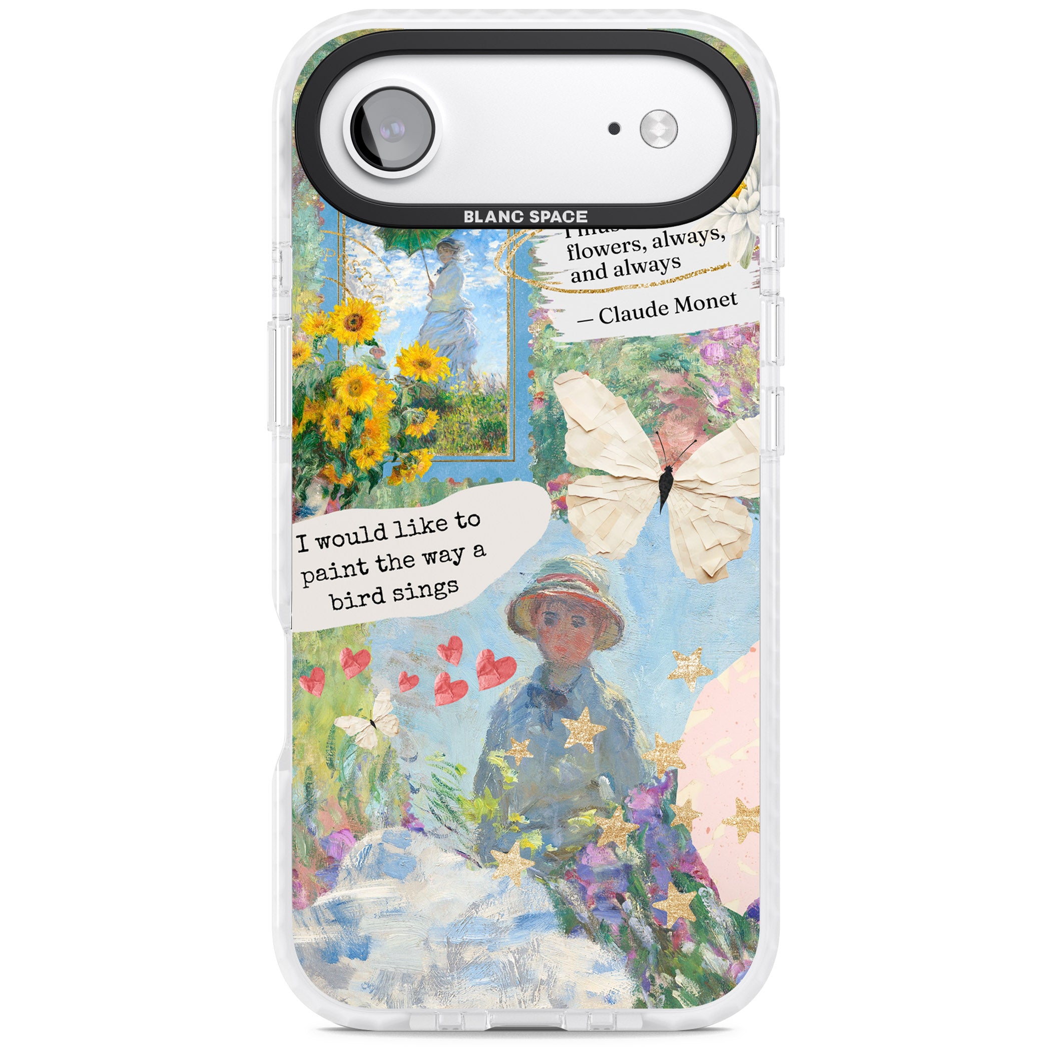 Monet 'Way A Bird Sings' Collage iPhone 17 Air Impact Pro Clear Phone Case