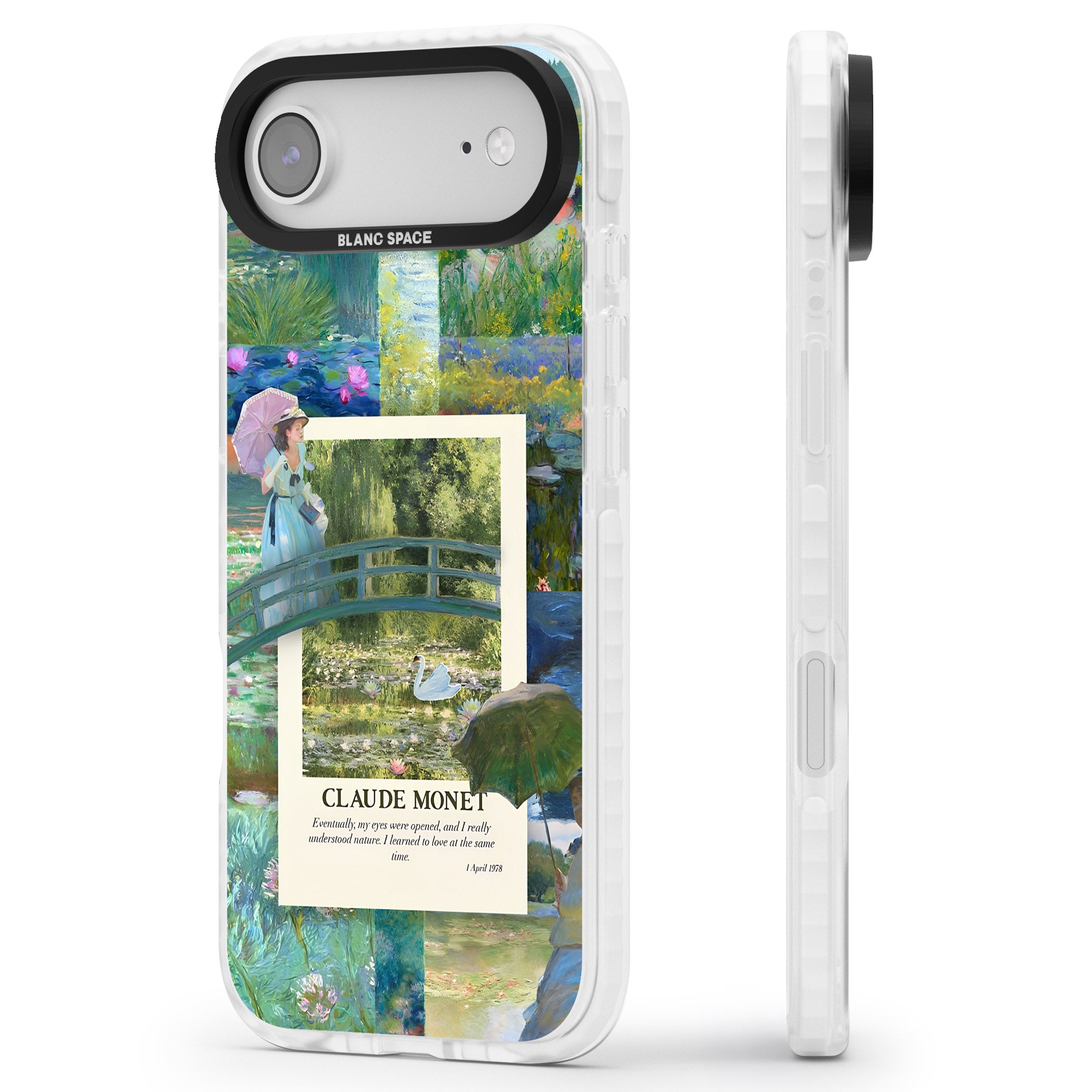 Monet Gardens iPhone 17 Air Impact Pro Clear Phone Case Side Profile