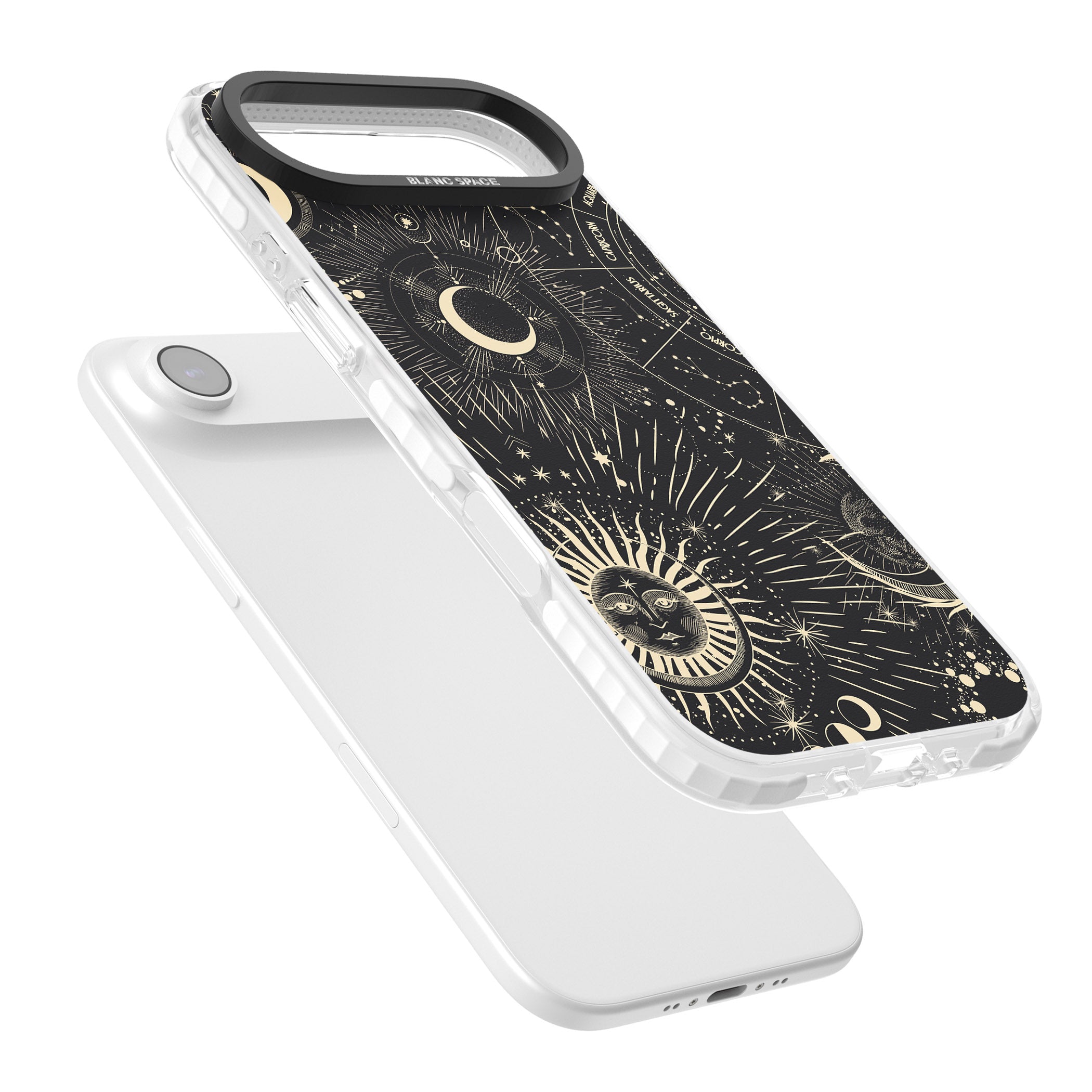 Cosmic Sun & Symbols Zodiac iPhone 17 Air Impact Pro Clear Phone Case Colours
