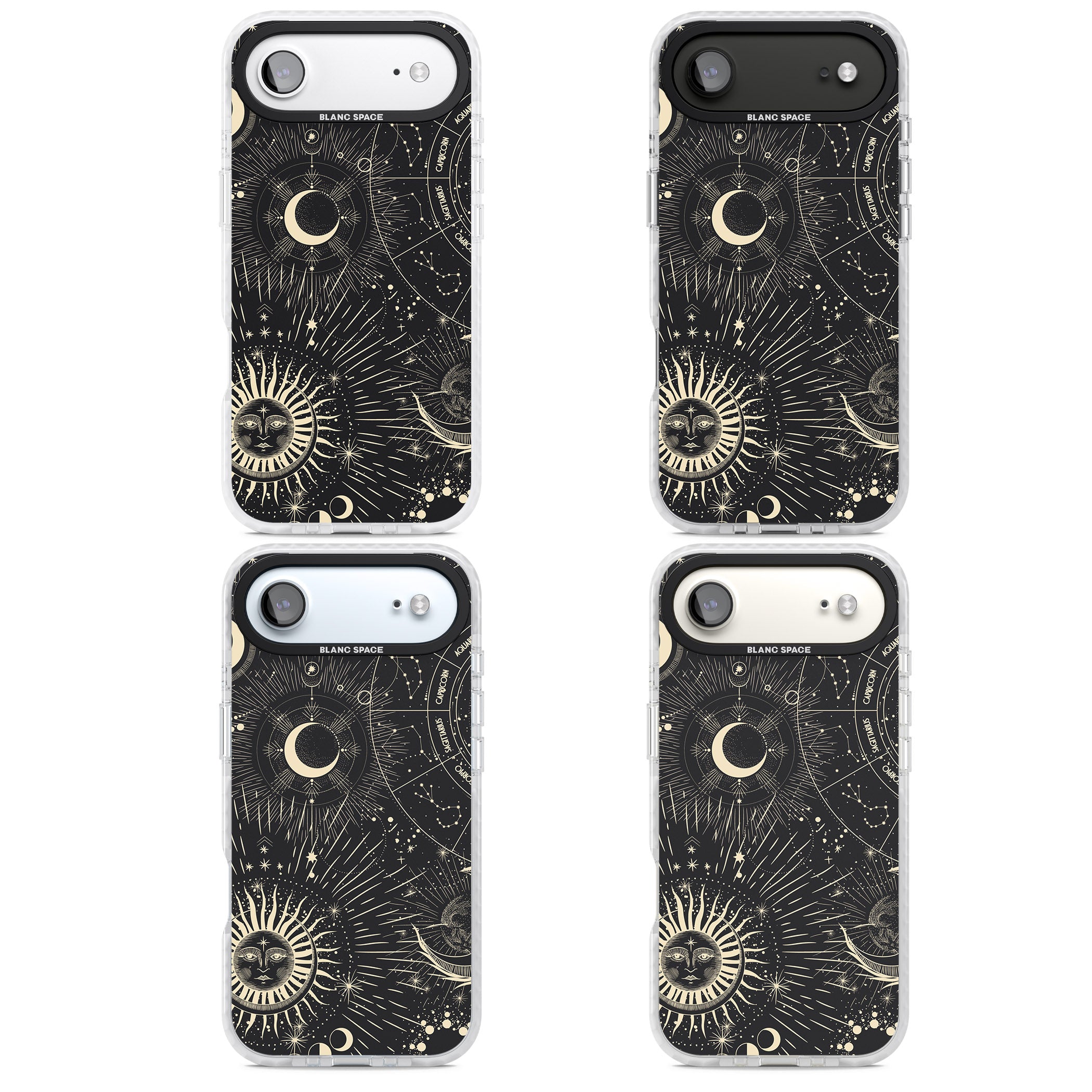 Cosmic Sun & Symbols Zodiac iPhone 17 Air Impact Pro Clear Phone Case APT Impact Protection
