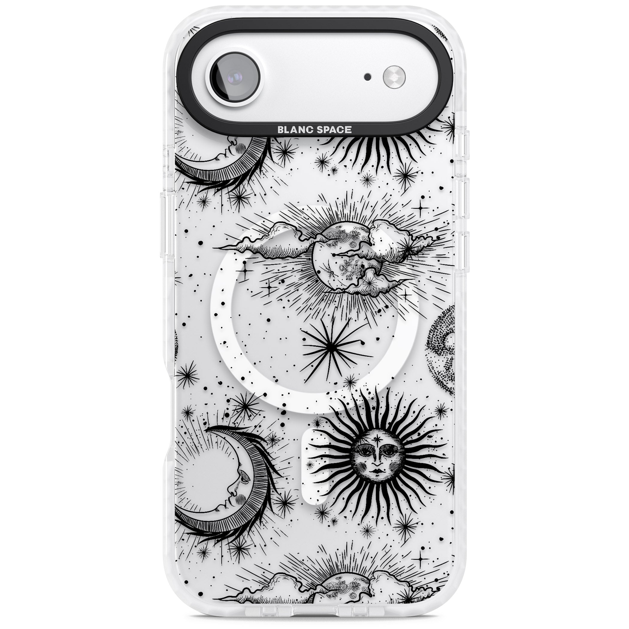 Suns, Moons & Clouds iPhone 17 Air Impact Pro Clear Phone Case