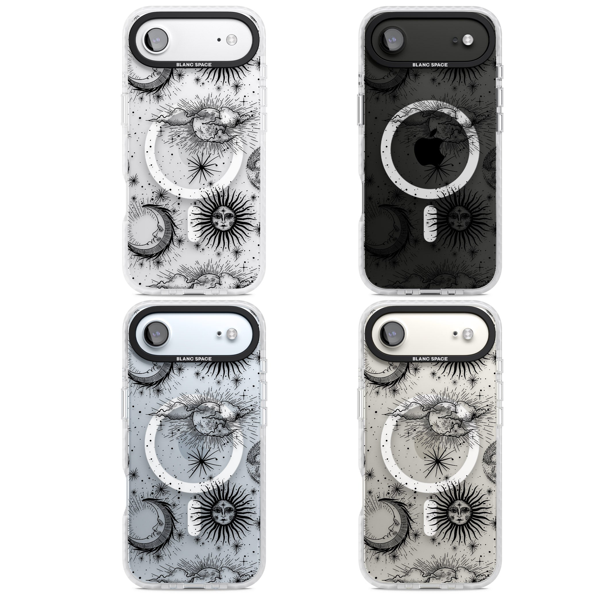 Suns, Moons & Clouds iPhone 17 Air Impact Pro Clear Phone Case APT Impact Protection