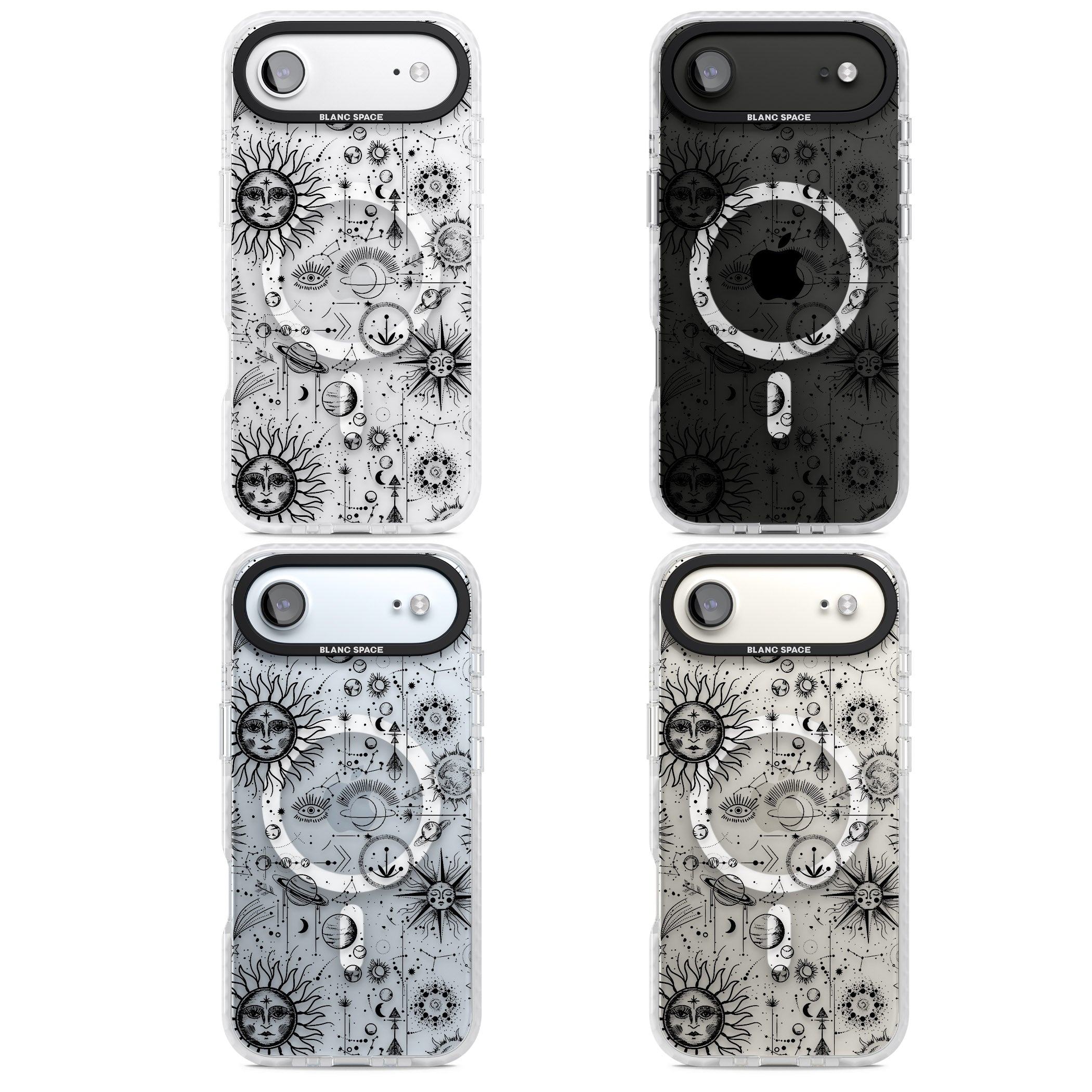 Cosmic Sun & Planets Zodiac iPhone 17 Air Impact Pro Clear Phone Case APT Impact Protection