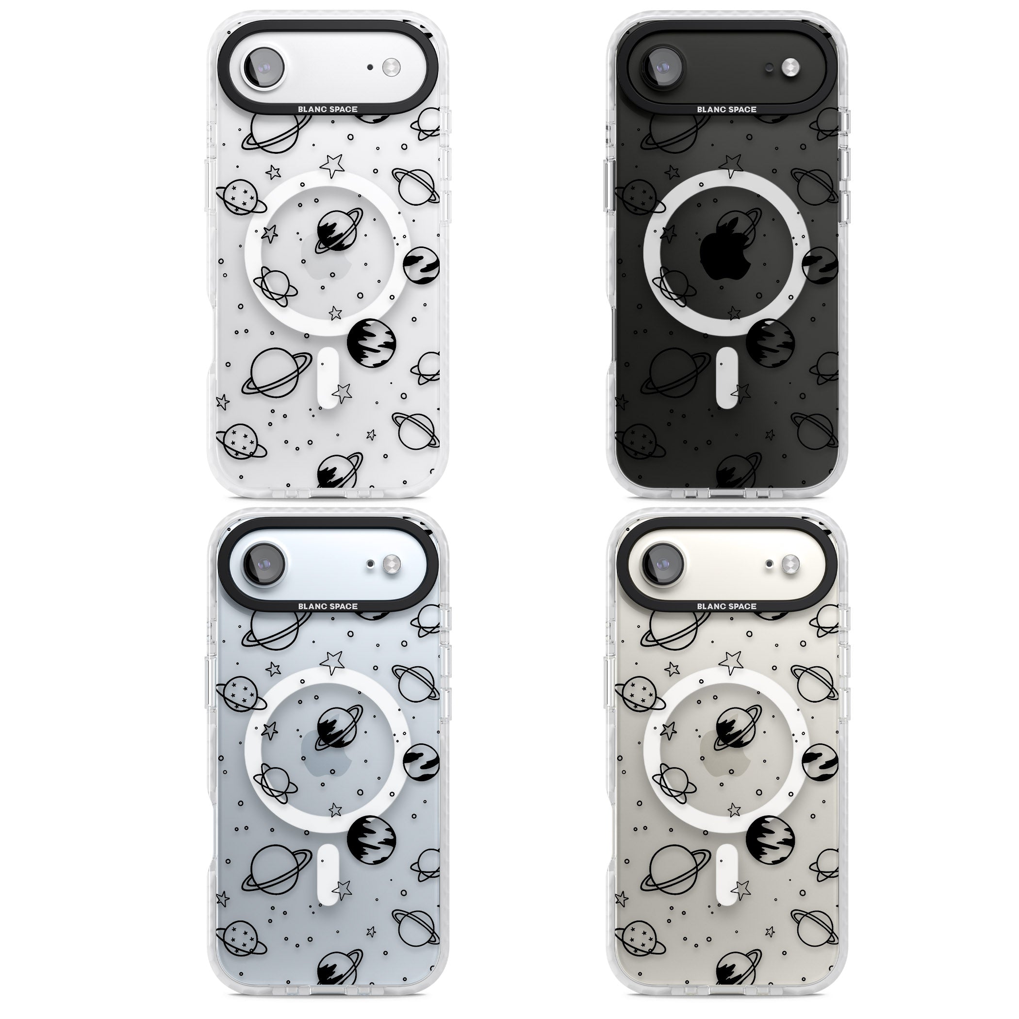 Cosmic Sketch Black Clear iPhone 17 Air Impact Pro Clear Phone Case APT Impact Protection