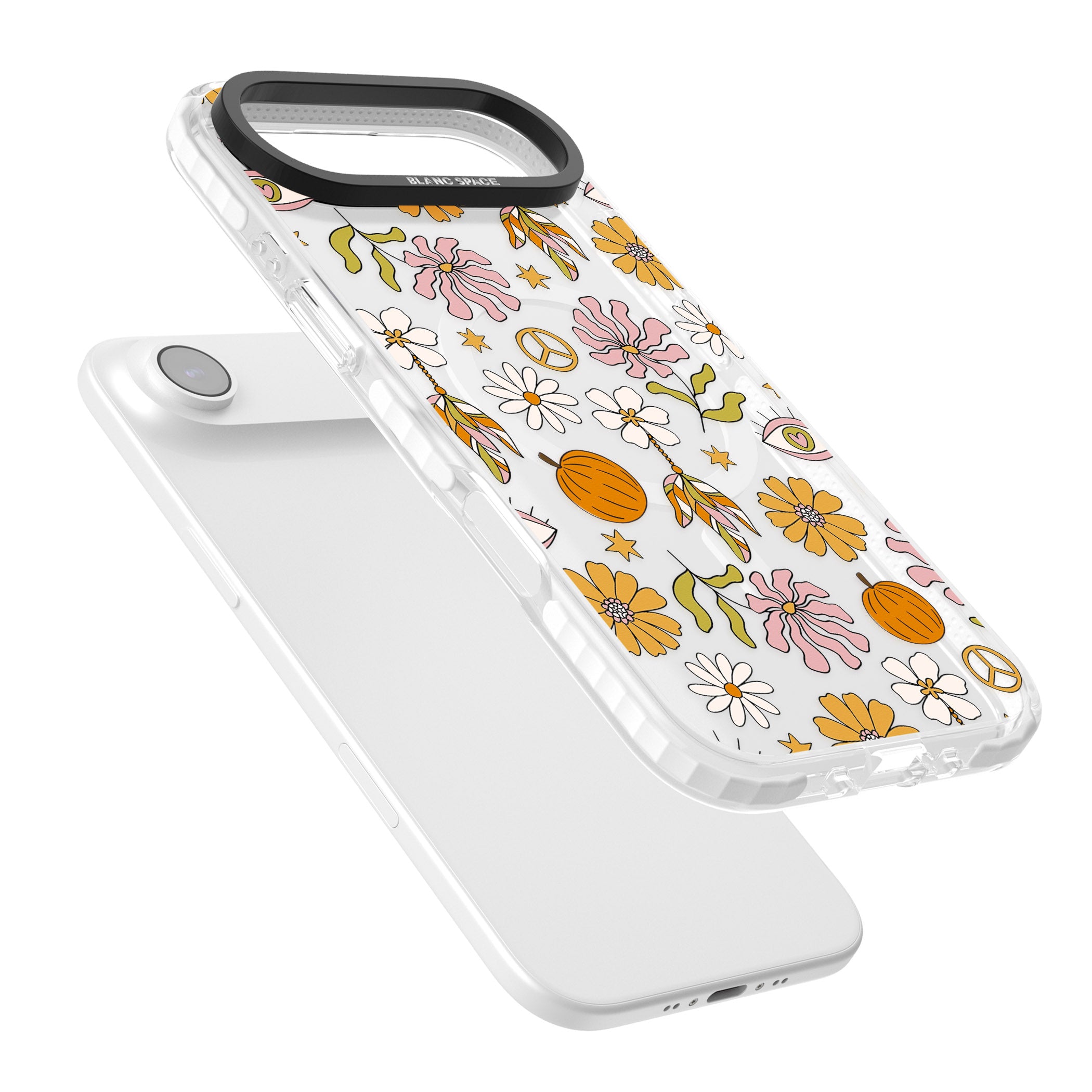 Retro Boho Fall Floral iPhone 17 Air Impact Pro Clear Phone Case Colours