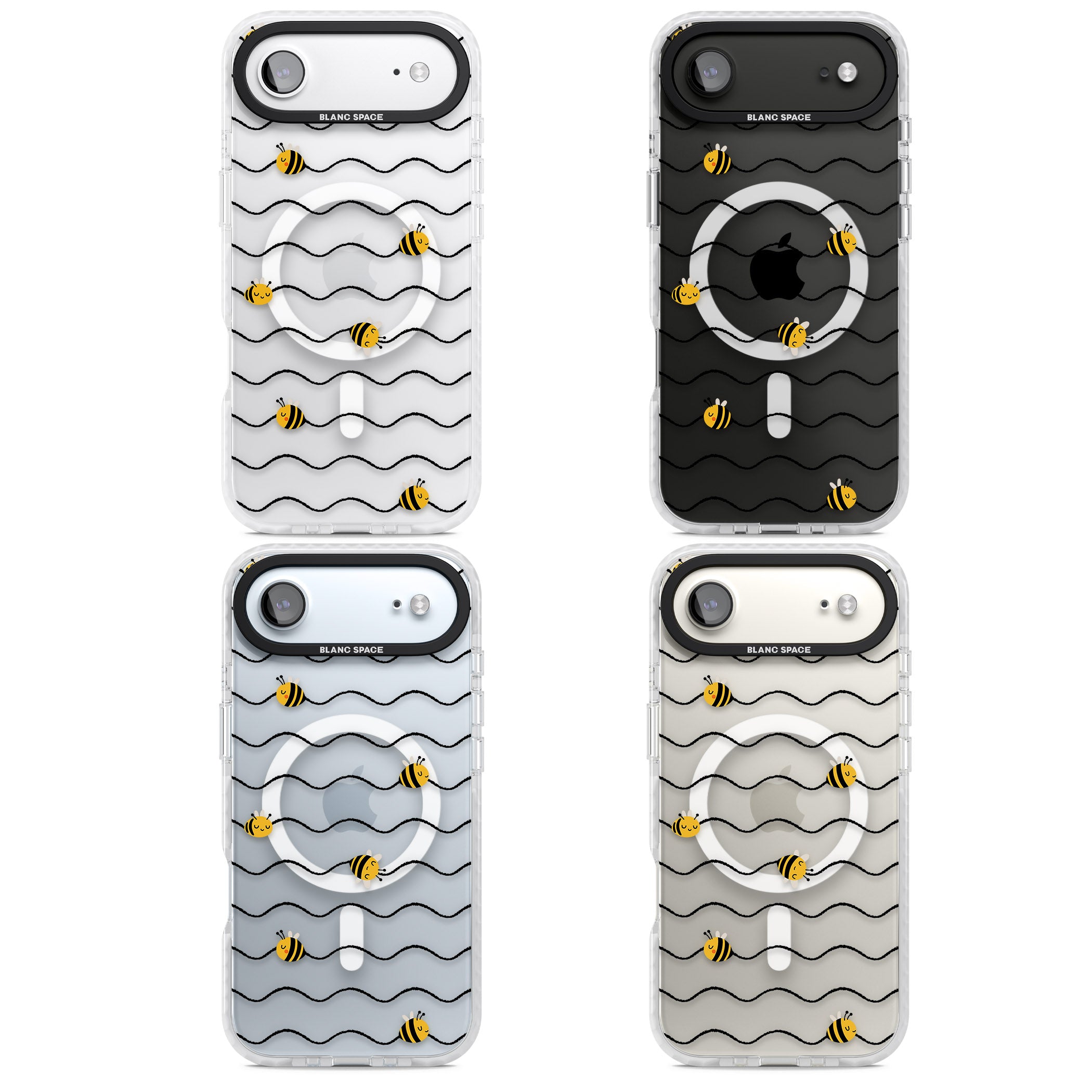 Bee Wave Pattern iPhone 17 Air Impact Pro Clear Phone Case APT Impact Protection