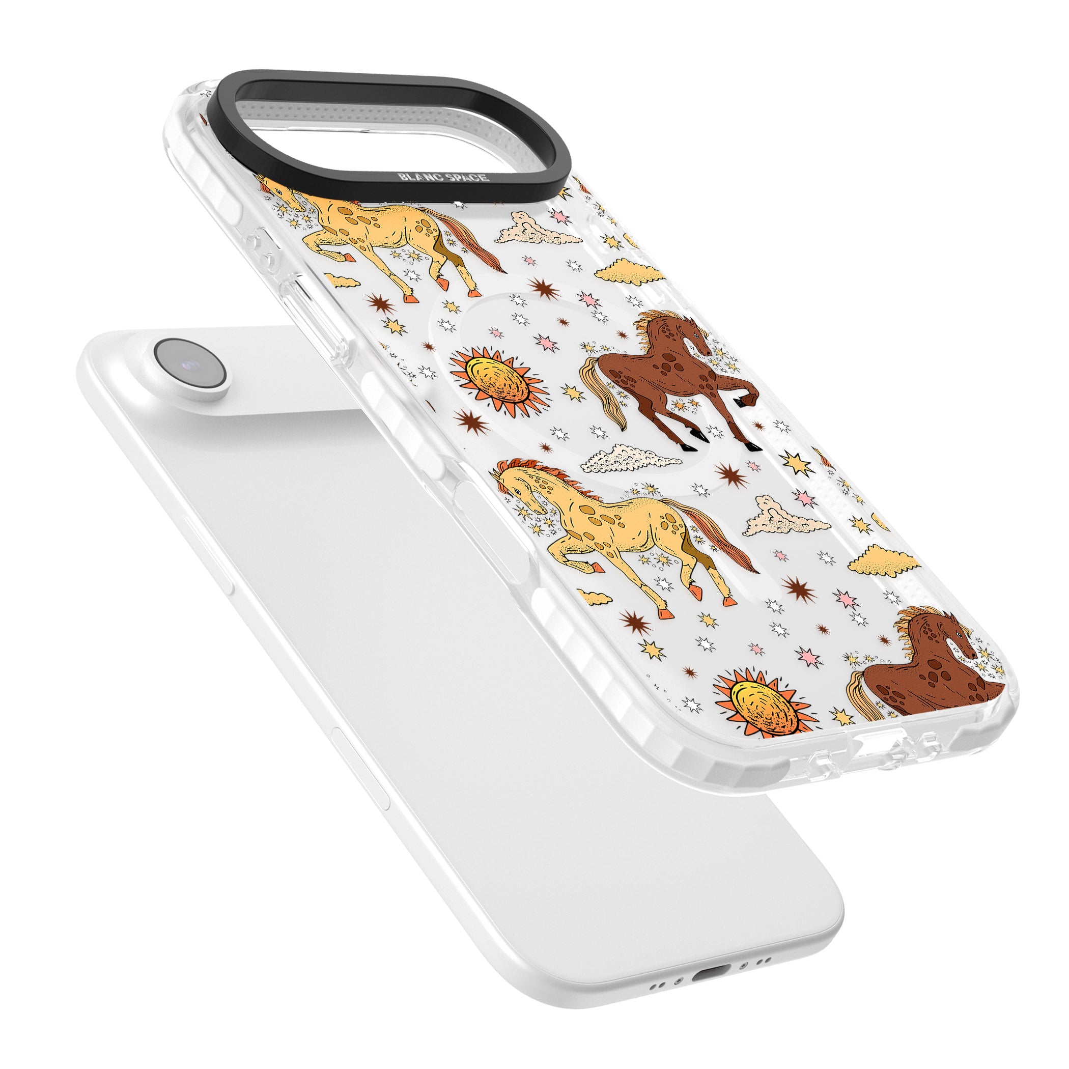 Boho Celestial Wild Horses iPhone 17 Air Impact Pro Clear Phone Case Colours