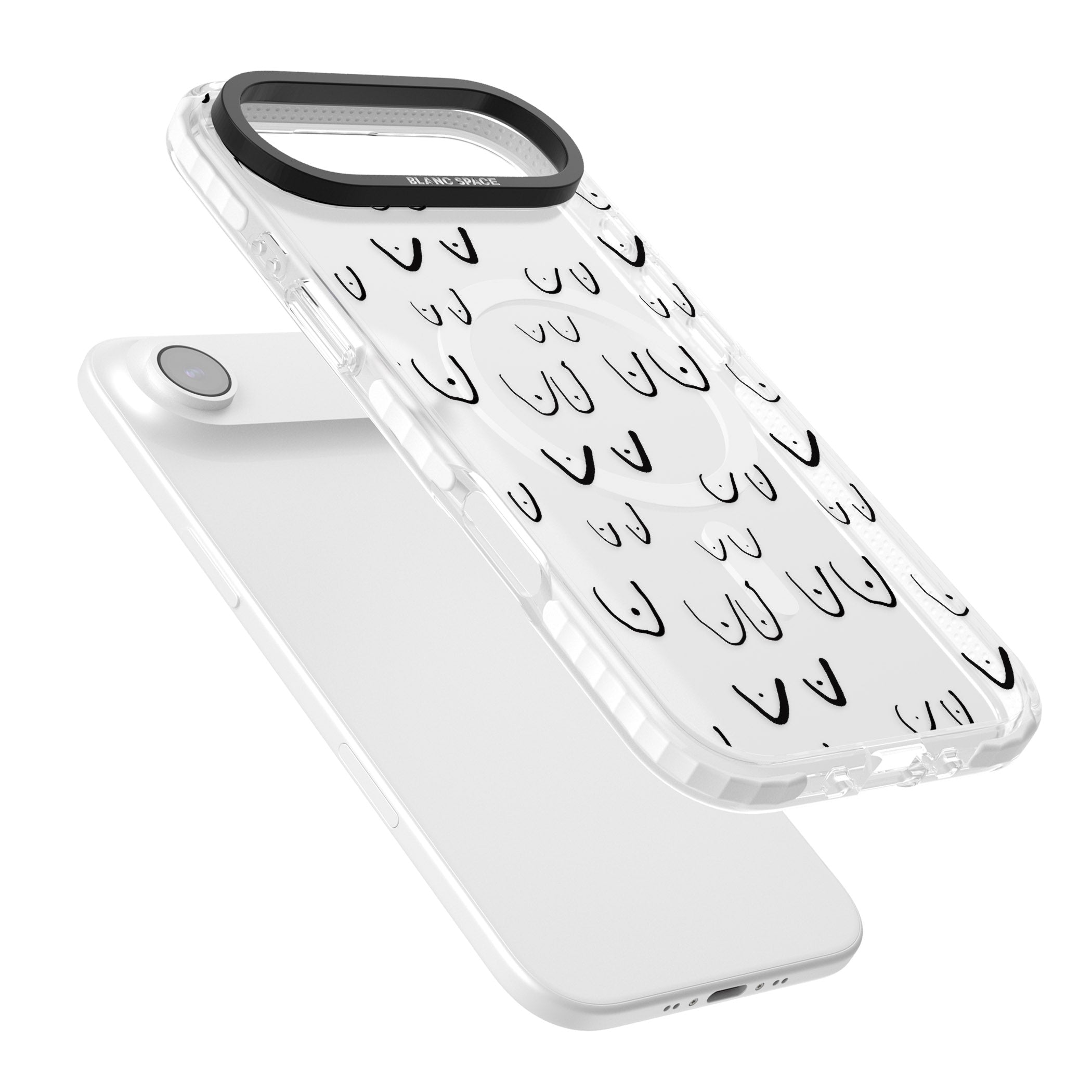 Boob Pattern (Black) iPhone 17 Air Impact Pro Clear Phone Case Colours