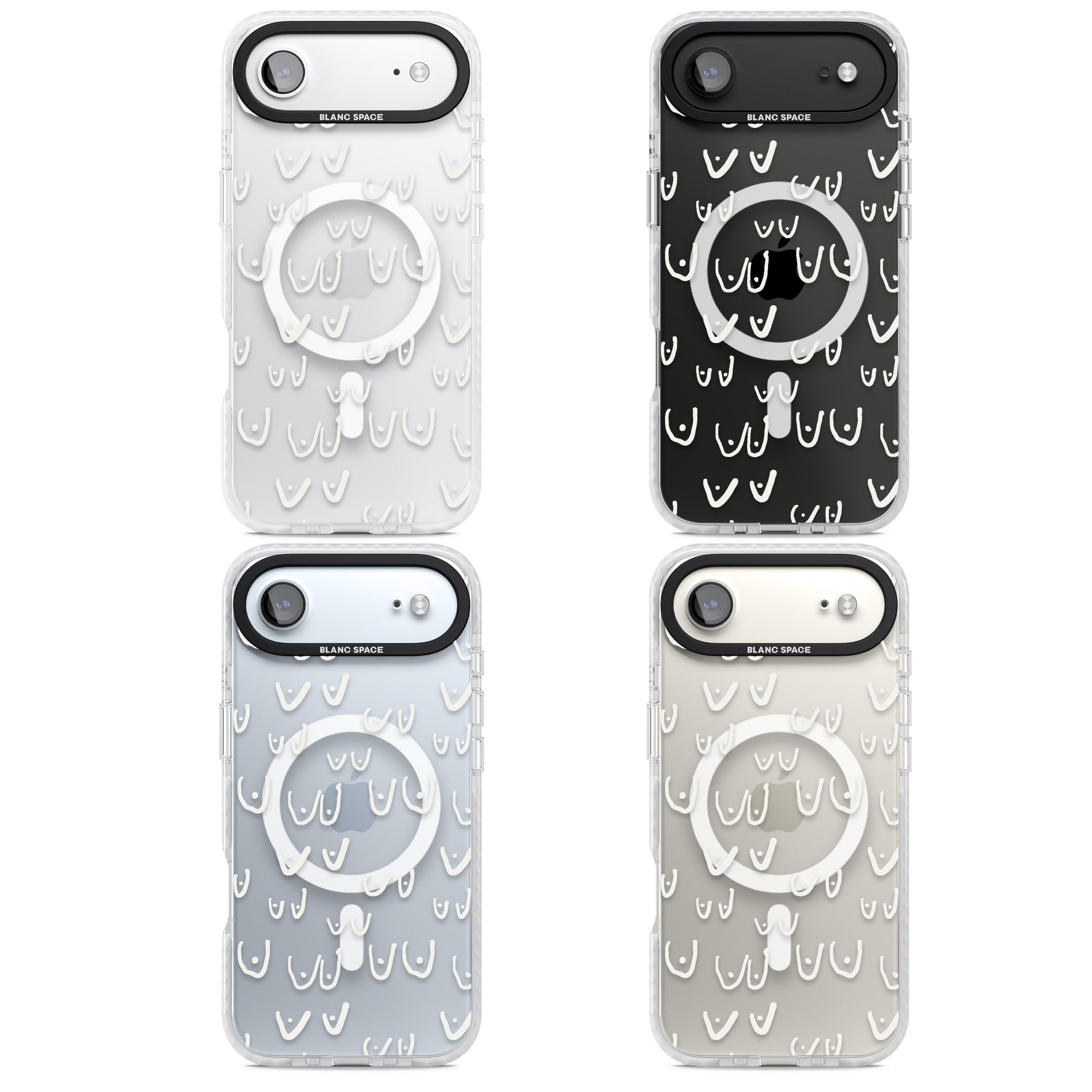 Boob Pattern (White) iPhone 17 Air Impact Pro Clear Phone Case APT Impact Protection