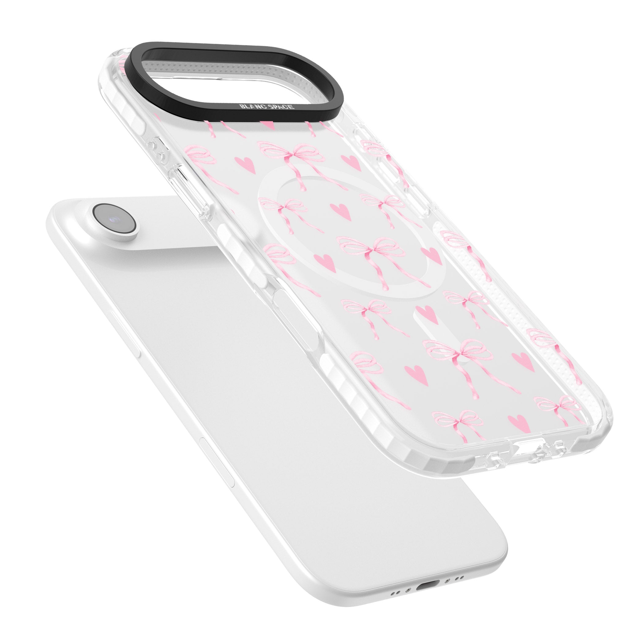 Pink Bows & Hearts iPhone 17 Air Impact Pro Clear Phone Case Colours