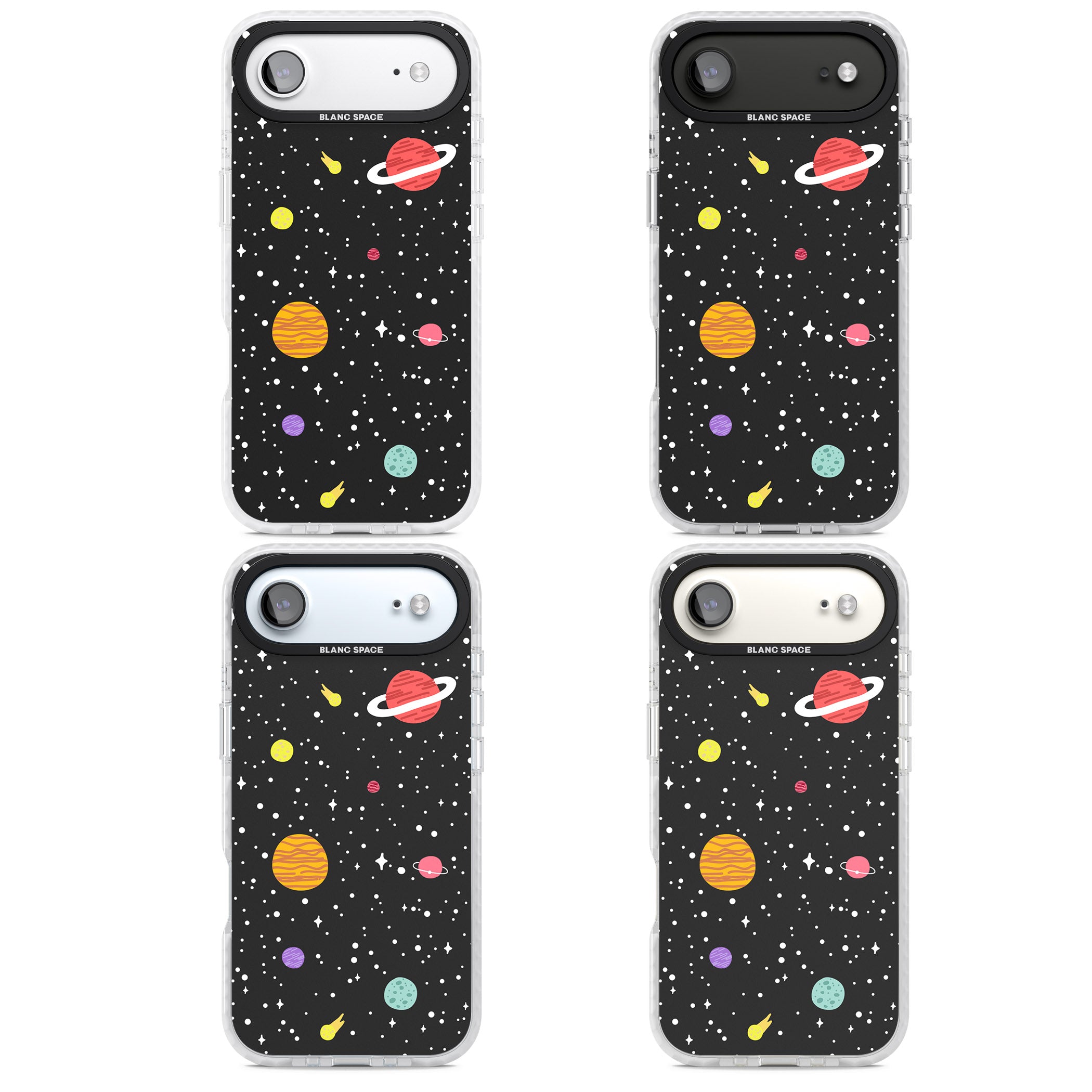 Cute Cartoon Planets iPhone 17 Air Impact Pro Clear Phone Case APT Impact Protection