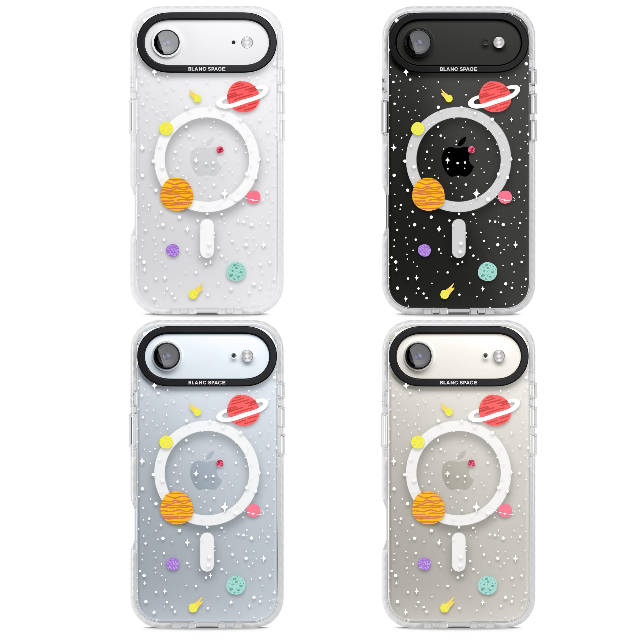 Cute Cartoon Planets (Clear) iPhone 17 Air Impact Pro Clear Phone Case APT Impact Protection
