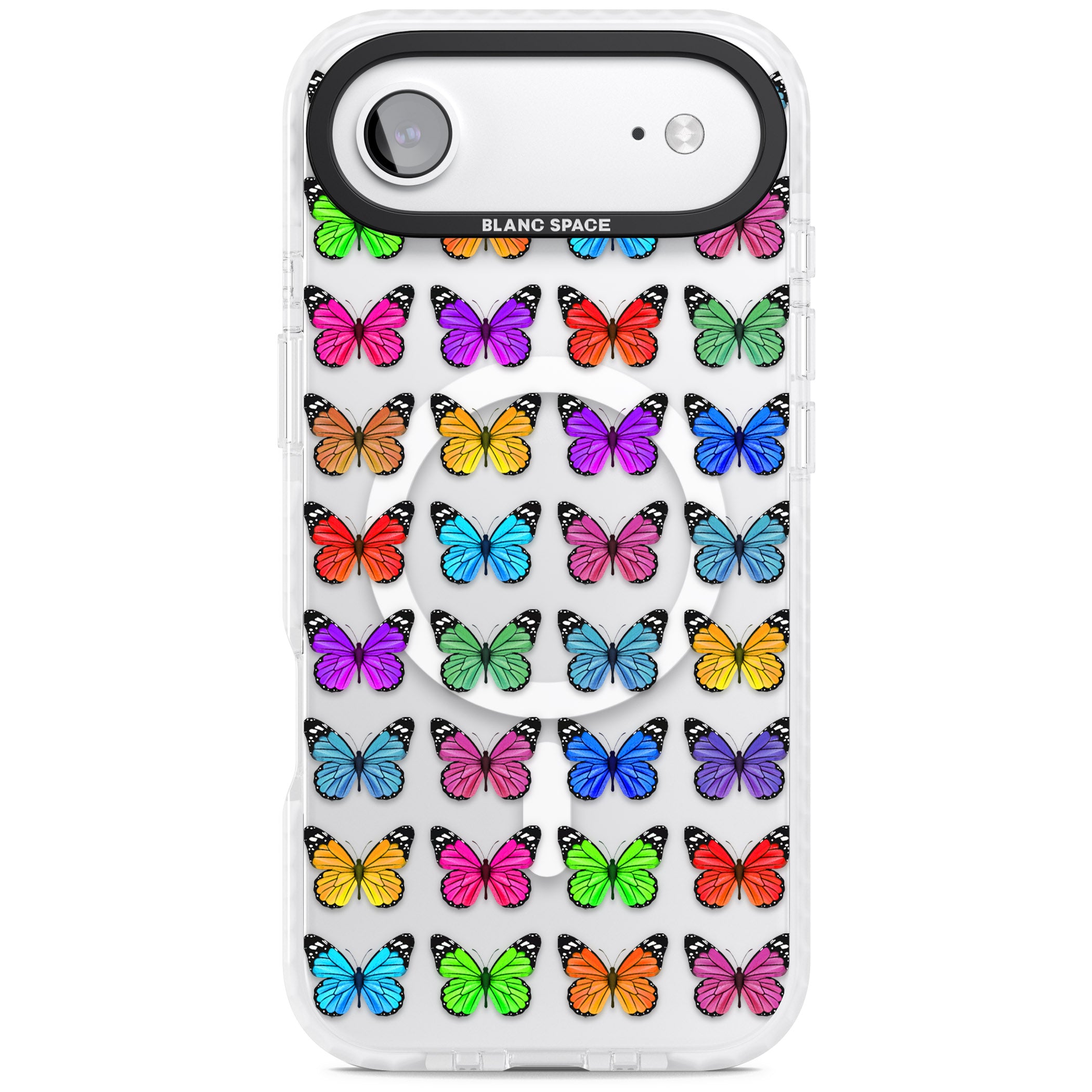 Colourful Butterfly Pattern iPhone 17 Air Impact Pro Clear Phone Case