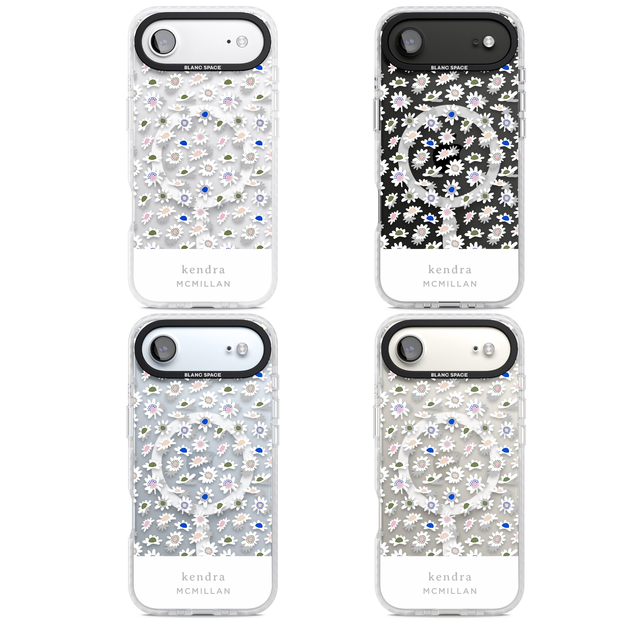 Personalised Grey & White Daisies iPhone 17 Air Impact Pro Clear Phone Case APT Impact Protection