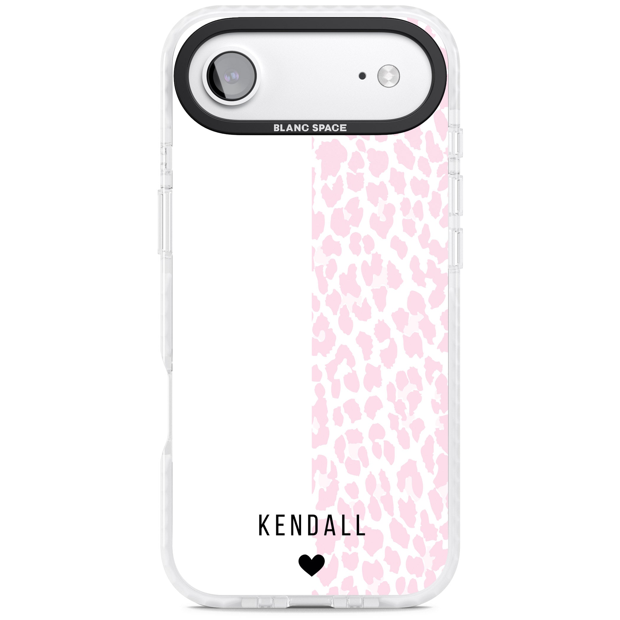 Personalised Pink Leopard iPhone 17 Air Impact Pro Clear Phone Case