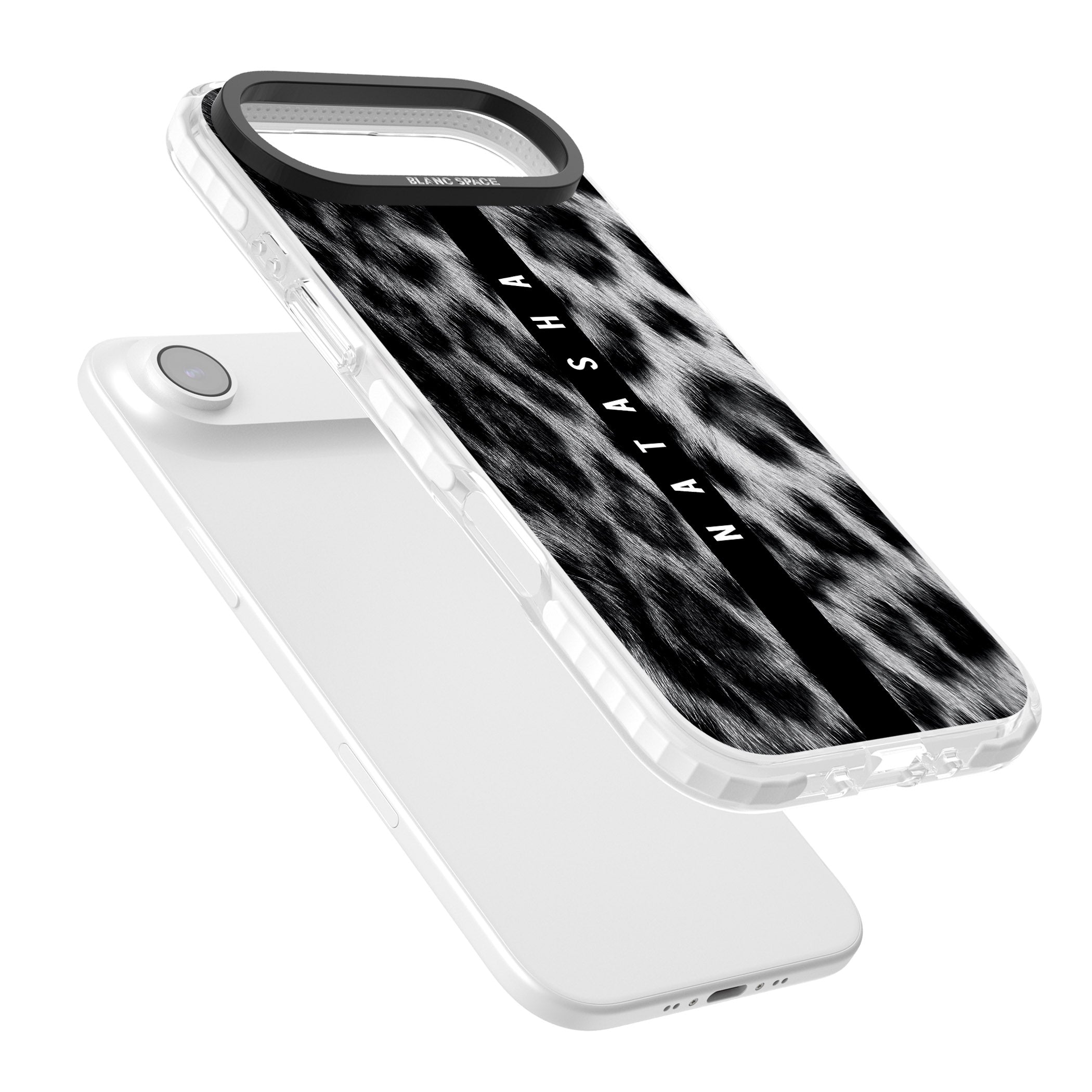Personalised Snow Leopard Print iPhone 17 Air Impact Pro Clear Phone Case Colours