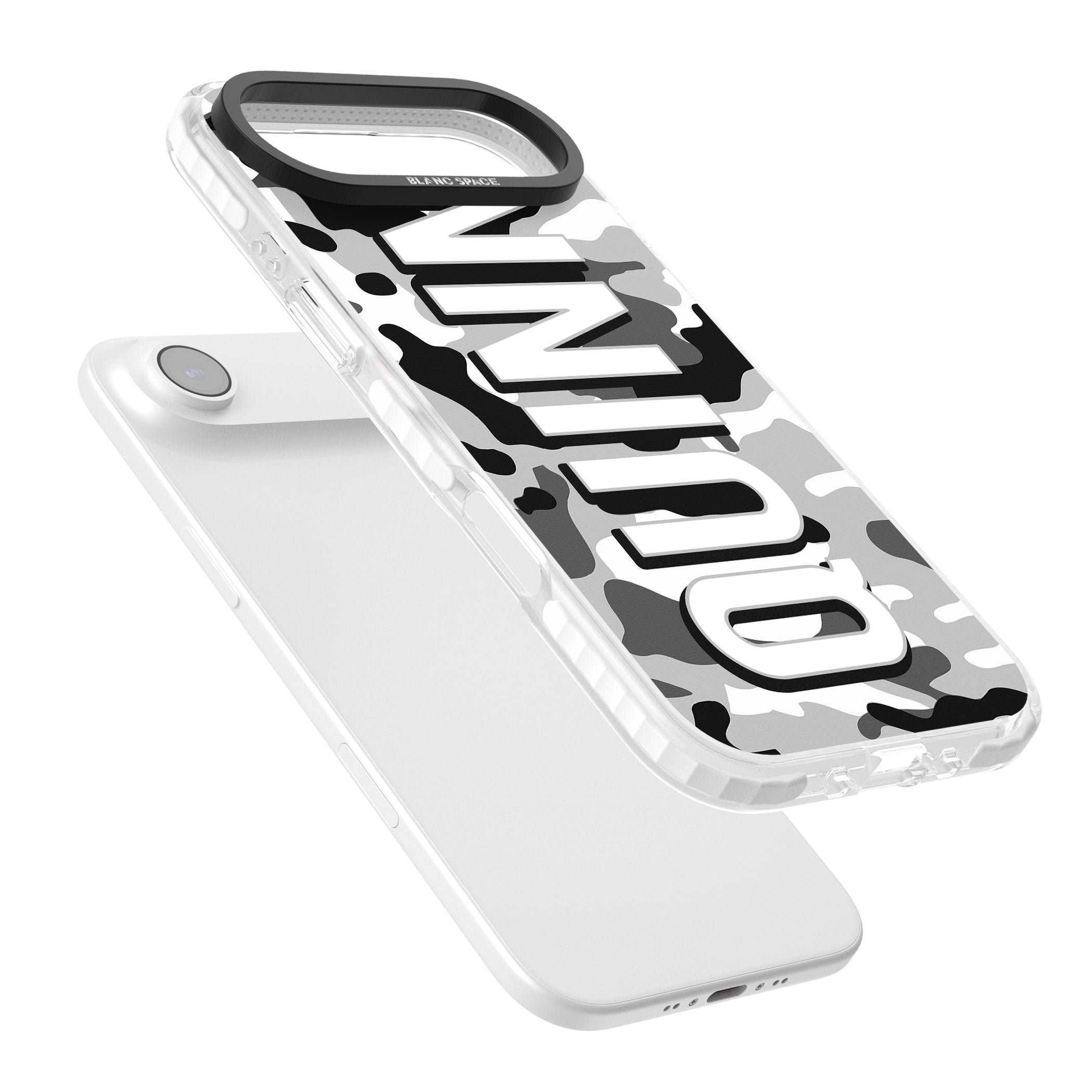 Personalised Greyscale Camo iPhone 17 Air Impact Pro Clear Phone Case Colours