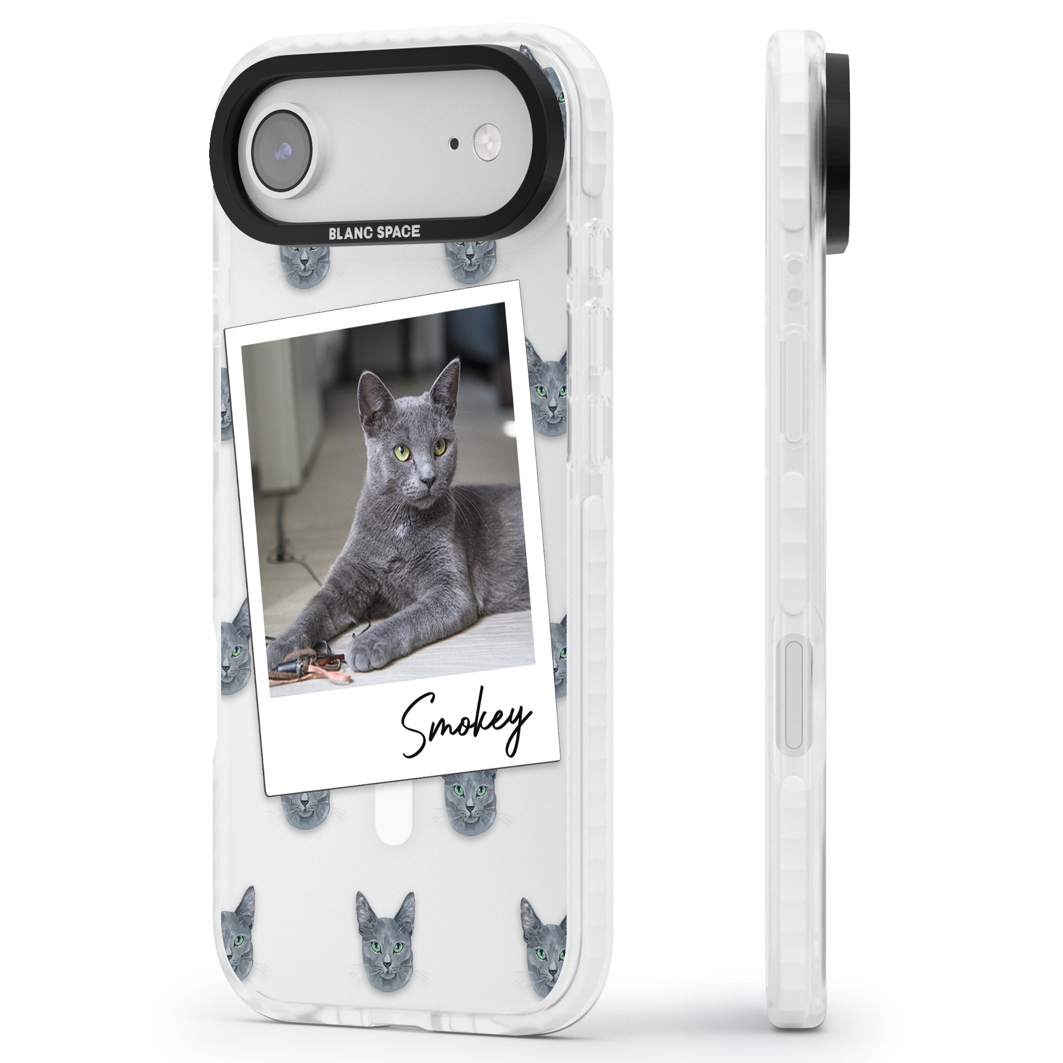 Personalised Korat Cat Photo iPhone 17 Air Impact Pro Clear Phone Case Side Profile