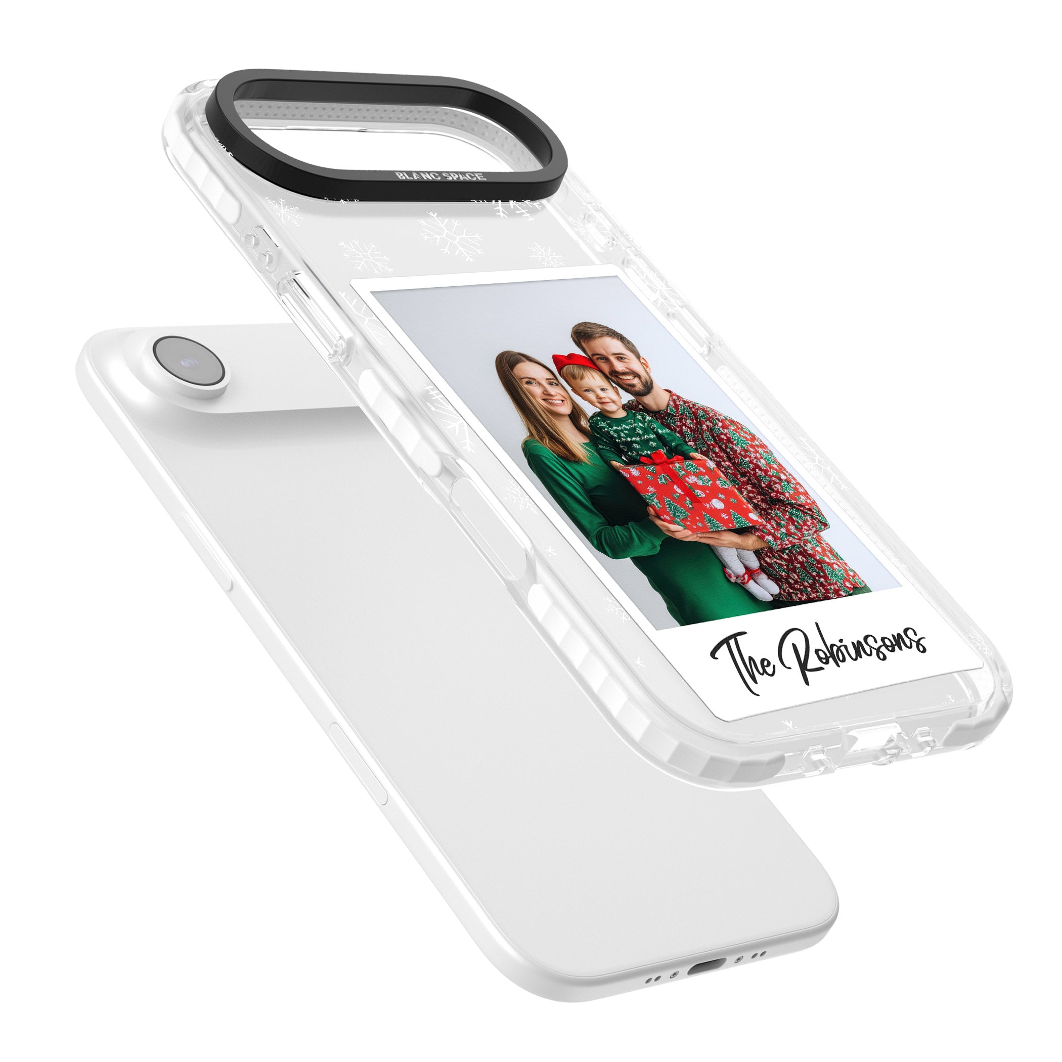 Personalised Snowflake Photo iPhone 17 Air Impact Pro Clear Phone Case Colours