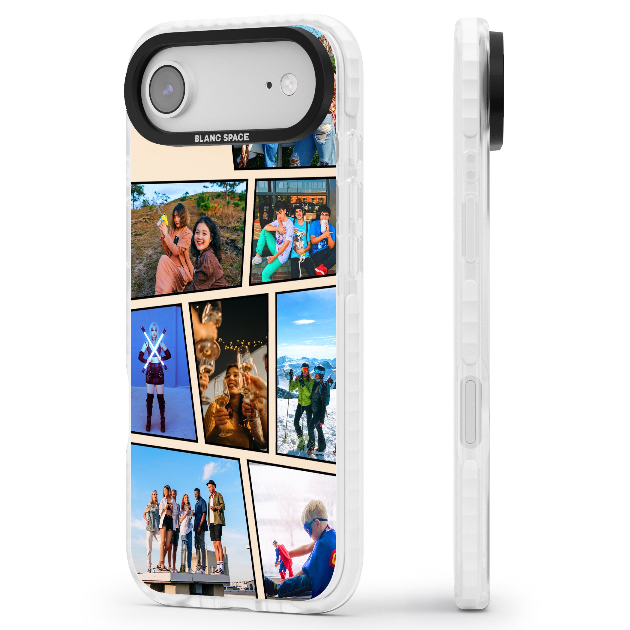 Personalised Comic Strip Photo iPhone 17 Air Impact Pro Clear Phone Case Side Profile