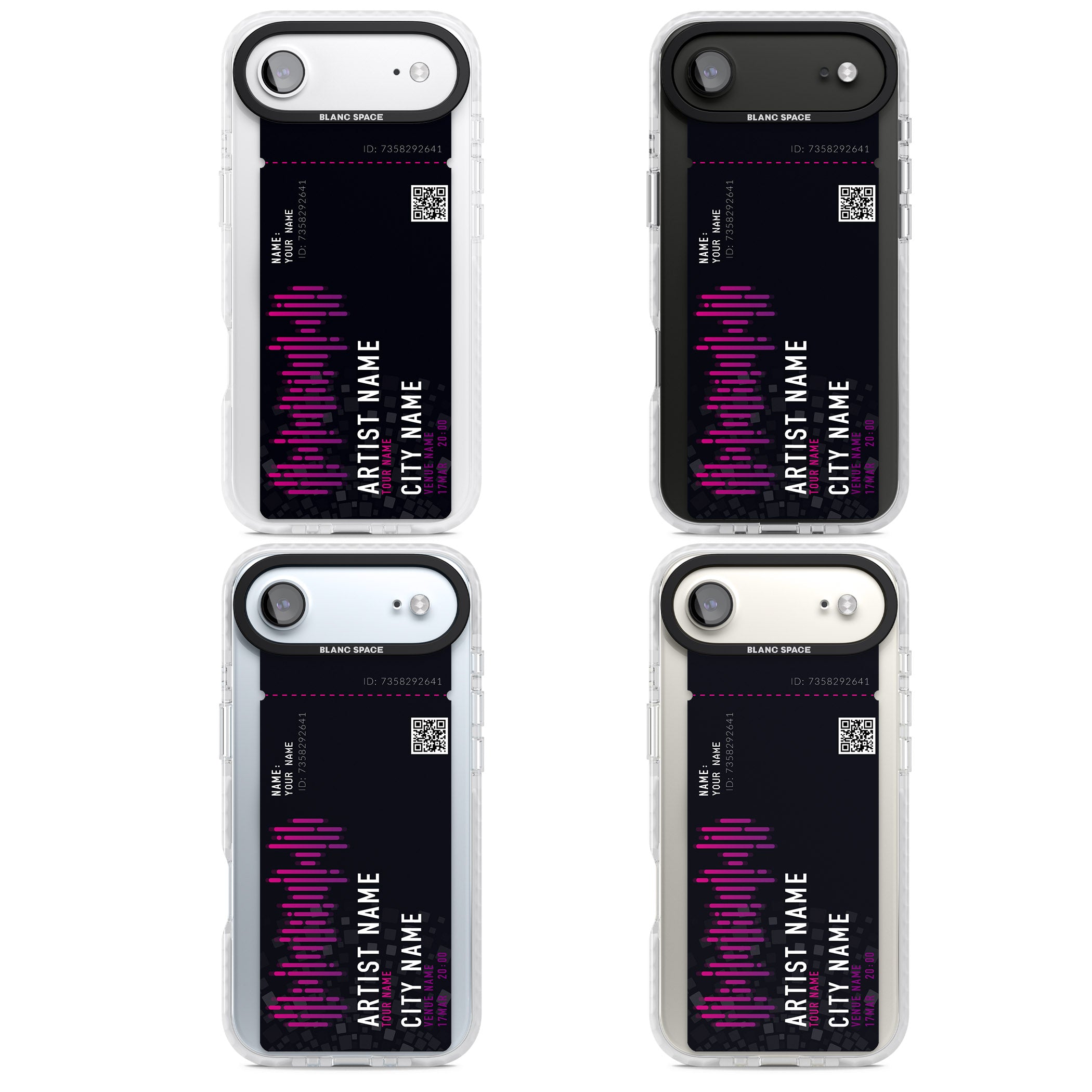 Personalised Concert Ticket iPhone 17 Air Impact Pro Clear Phone Case APT Impact Protection