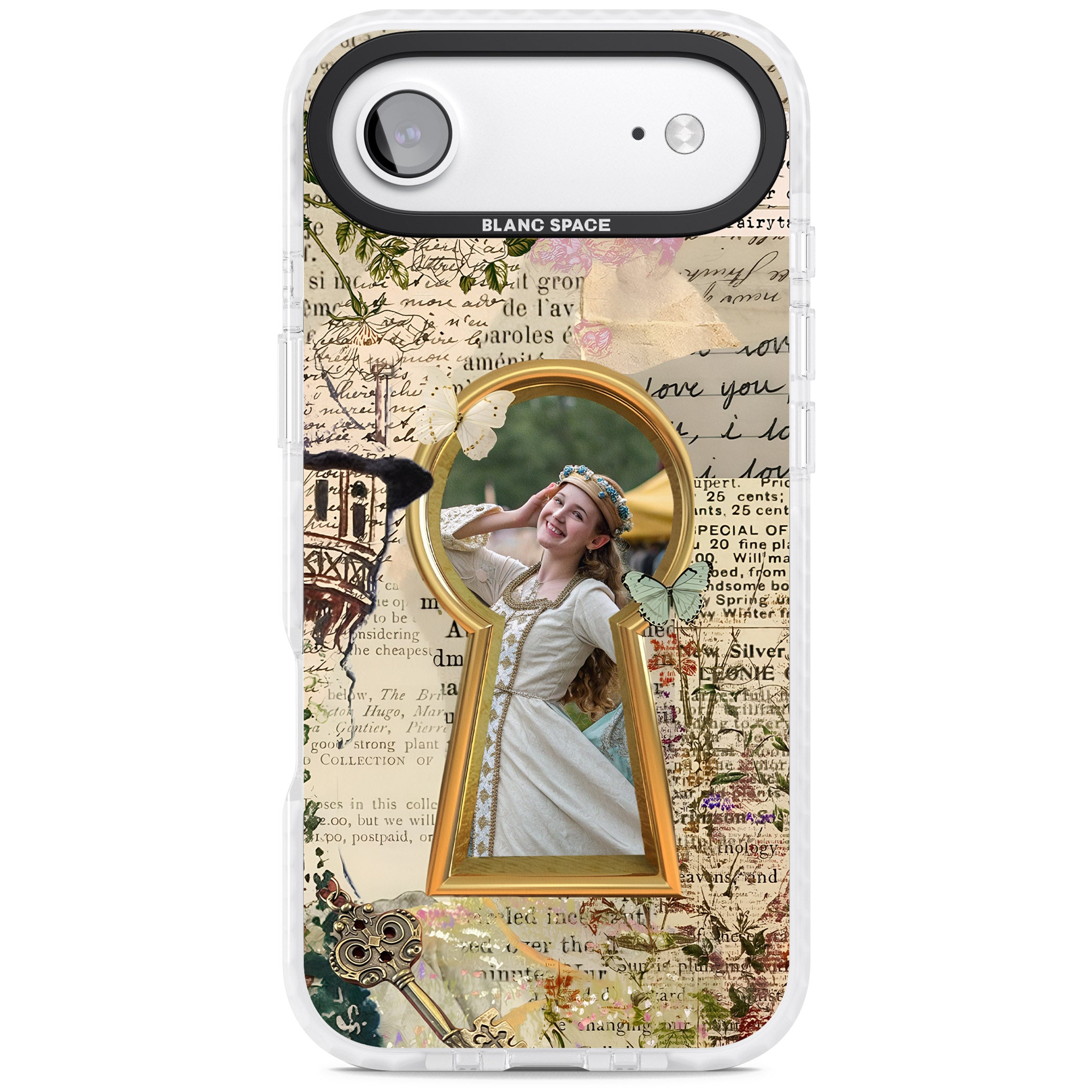 Personalised Bookpage Keyhole Frame iPhone 17 Air Impact Pro Clear Phone Case