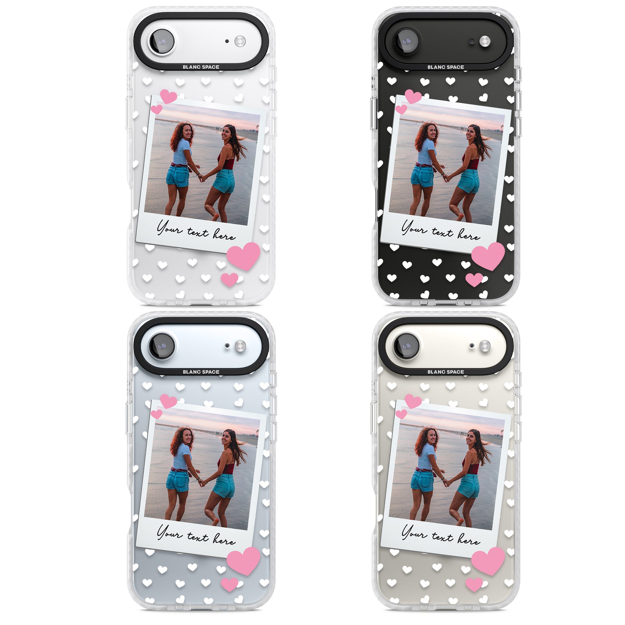 Personalised Hearts Instant Camera Photo iPhone 17 Air Impact Pro Clear Phone Case APT Impact Protection