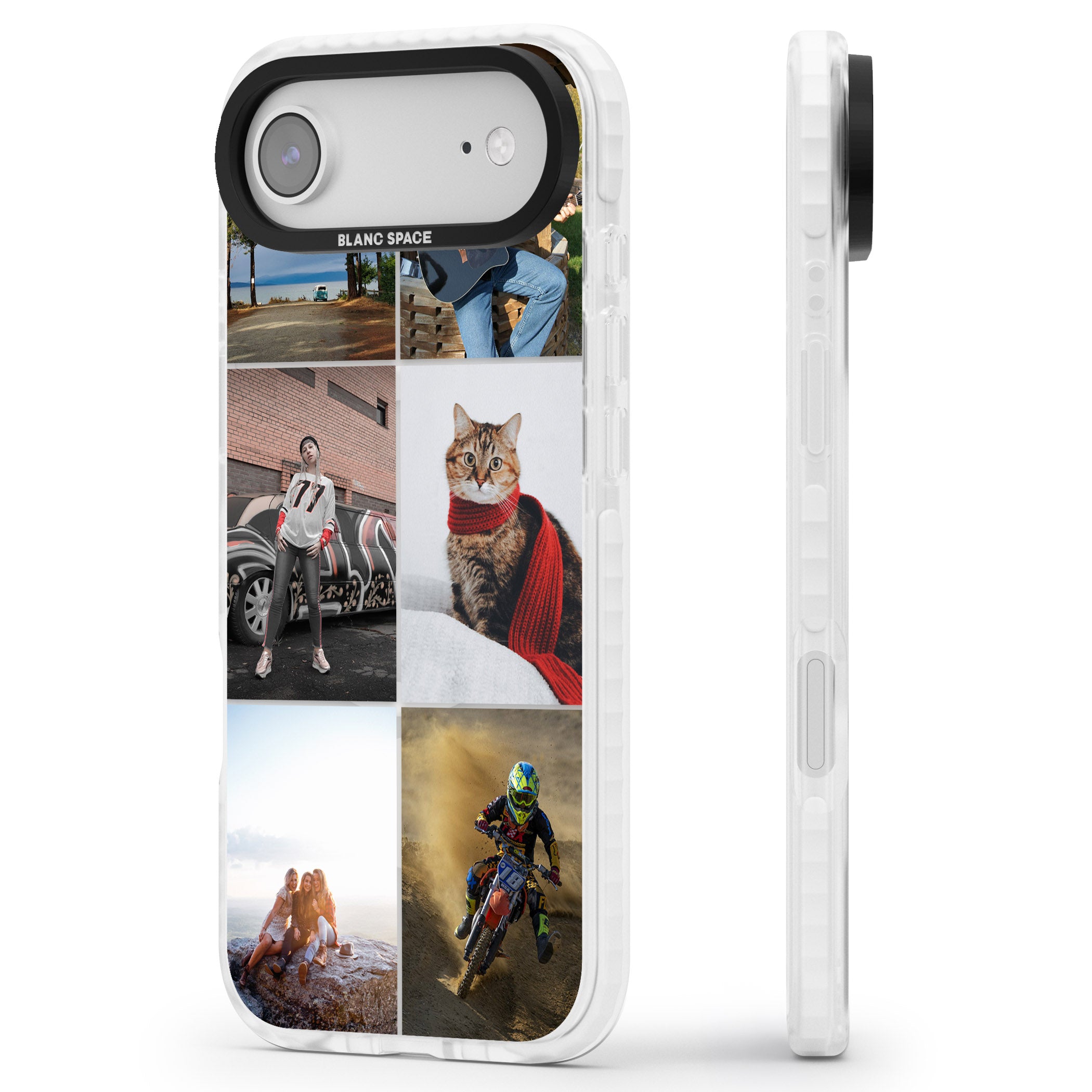 Personalised 6 Photo Grid iPhone 17 Air Impact Pro Clear Phone Case Side Profile