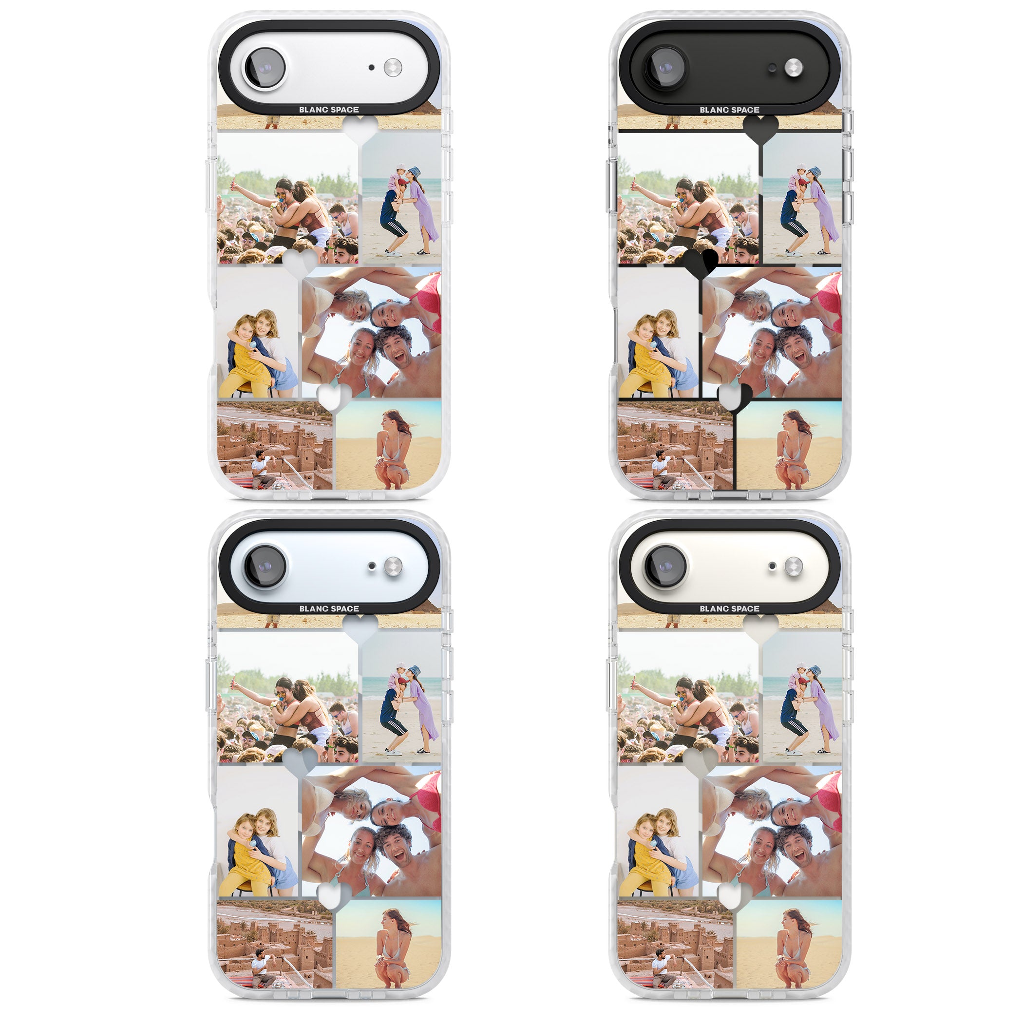 Personalised Heart Photo Grid iPhone 17 Air Impact Pro Clear Phone Case APT Impact Protection