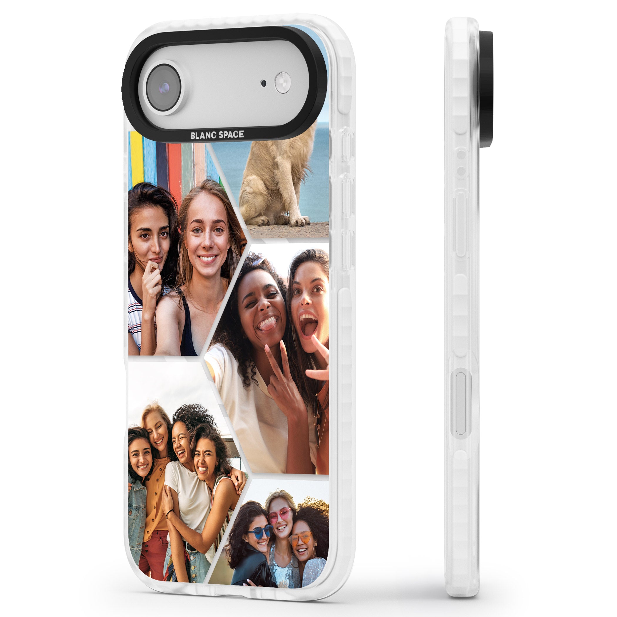 Personalised Beehive Photo Grid iPhone 17 Air Impact Pro Clear Phone Case Side Profile