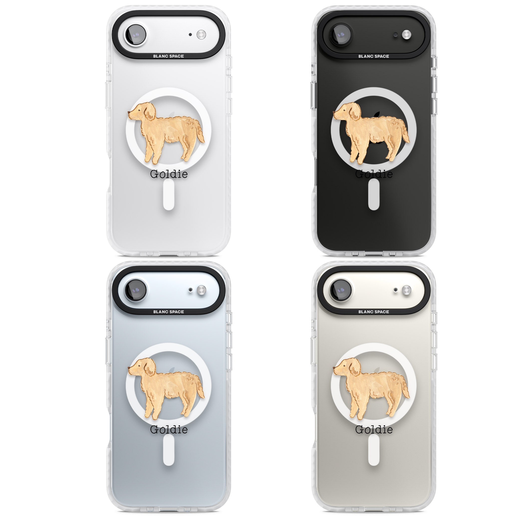 Personalised Goldendoodle iPhone 17 Air Impact Pro Clear Phone Case APT Impact Protection