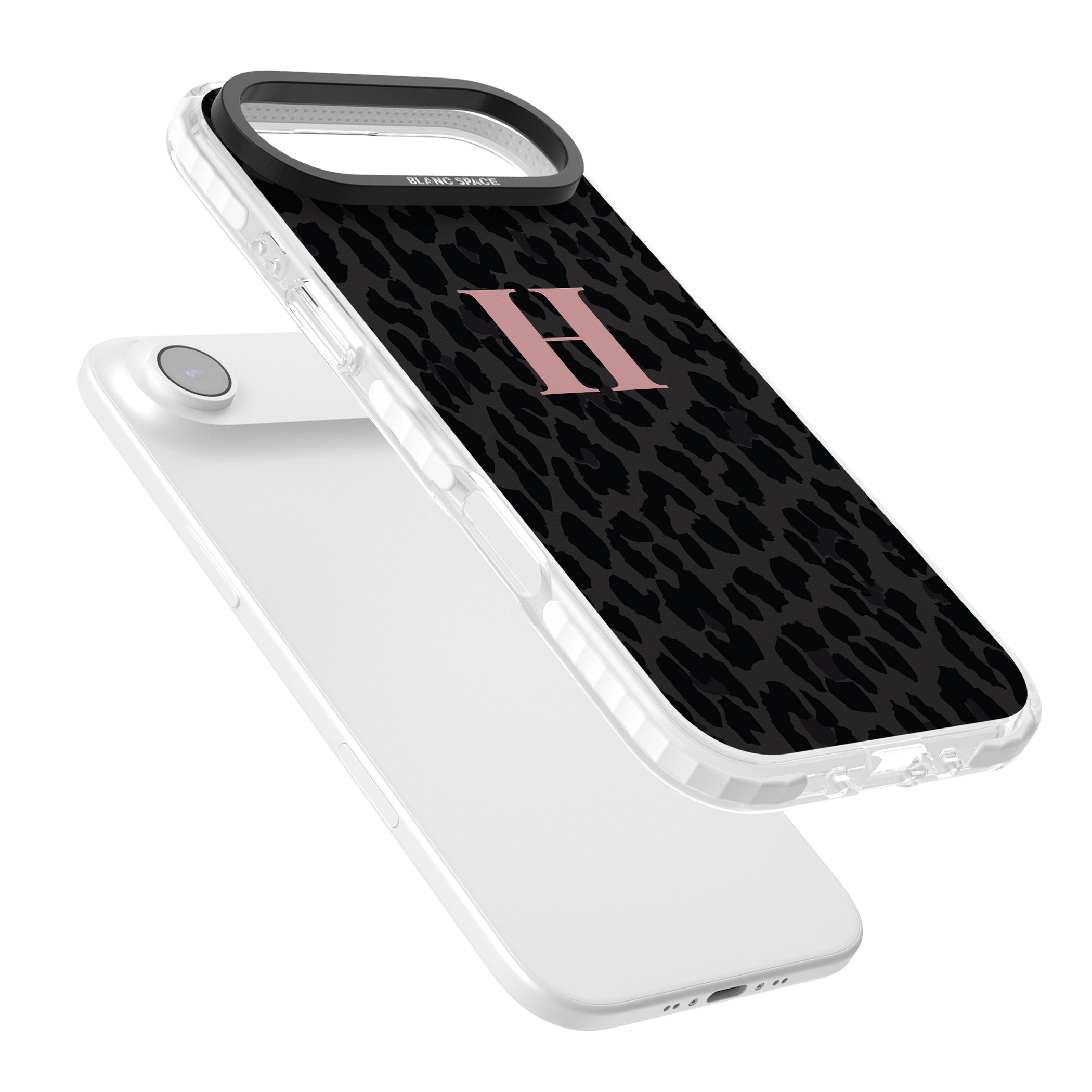Personalised Pink Leopard Monogram iPhone 17 Air Impact Pro Clear Phone Case Colours