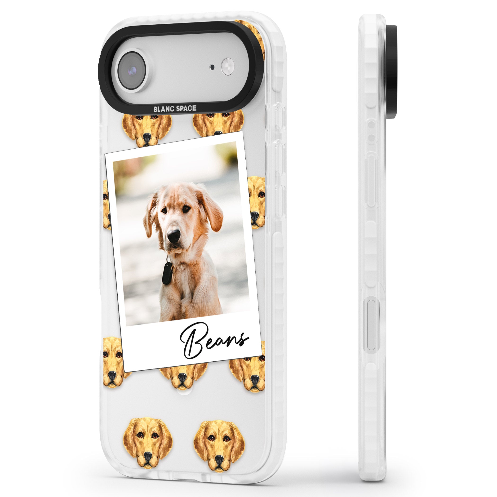 Personalised Labrador Instant Camera Photo iPhone 17 Air Impact Pro Clear Phone Case Side Profile