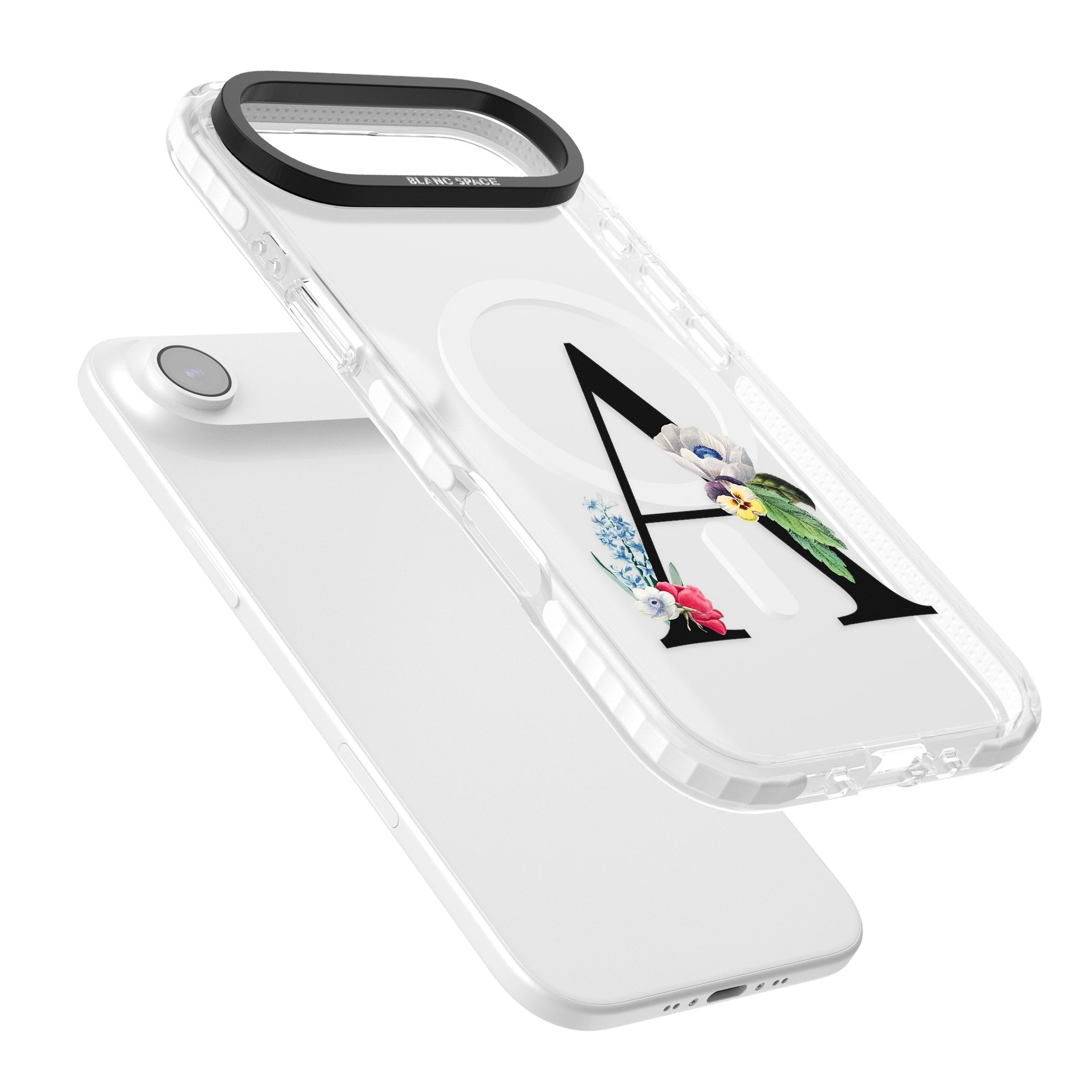 Personalised Floral Initial iPhone 17 Air Impact Pro Clear Phone Case Colours