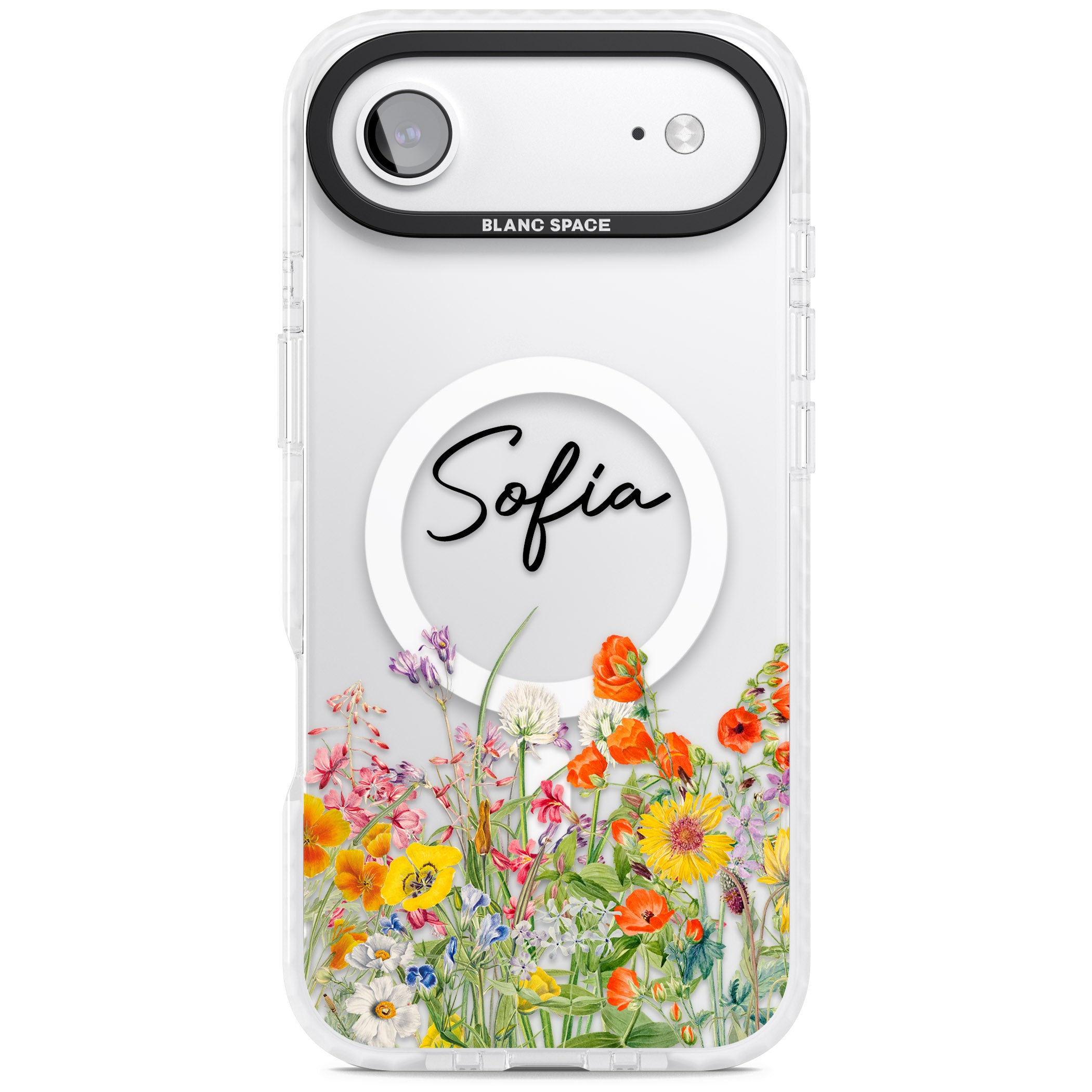 Personalised Summer Wildflowers iPhone 17 Air Impact Pro Clear Phone Case