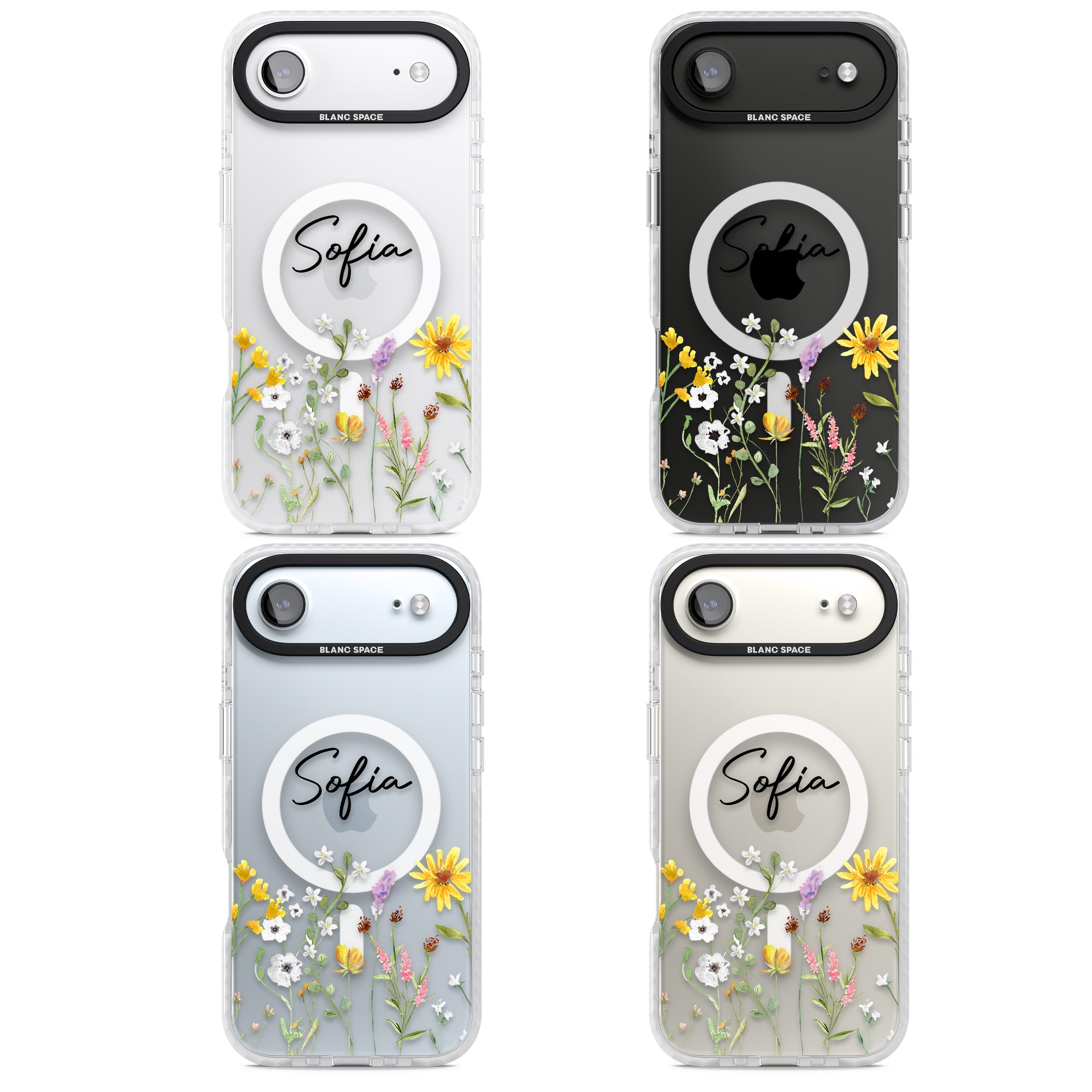 Personalised April Wildfowers iPhone 17 Air Impact Pro Clear Phone Case APT Impact Protection