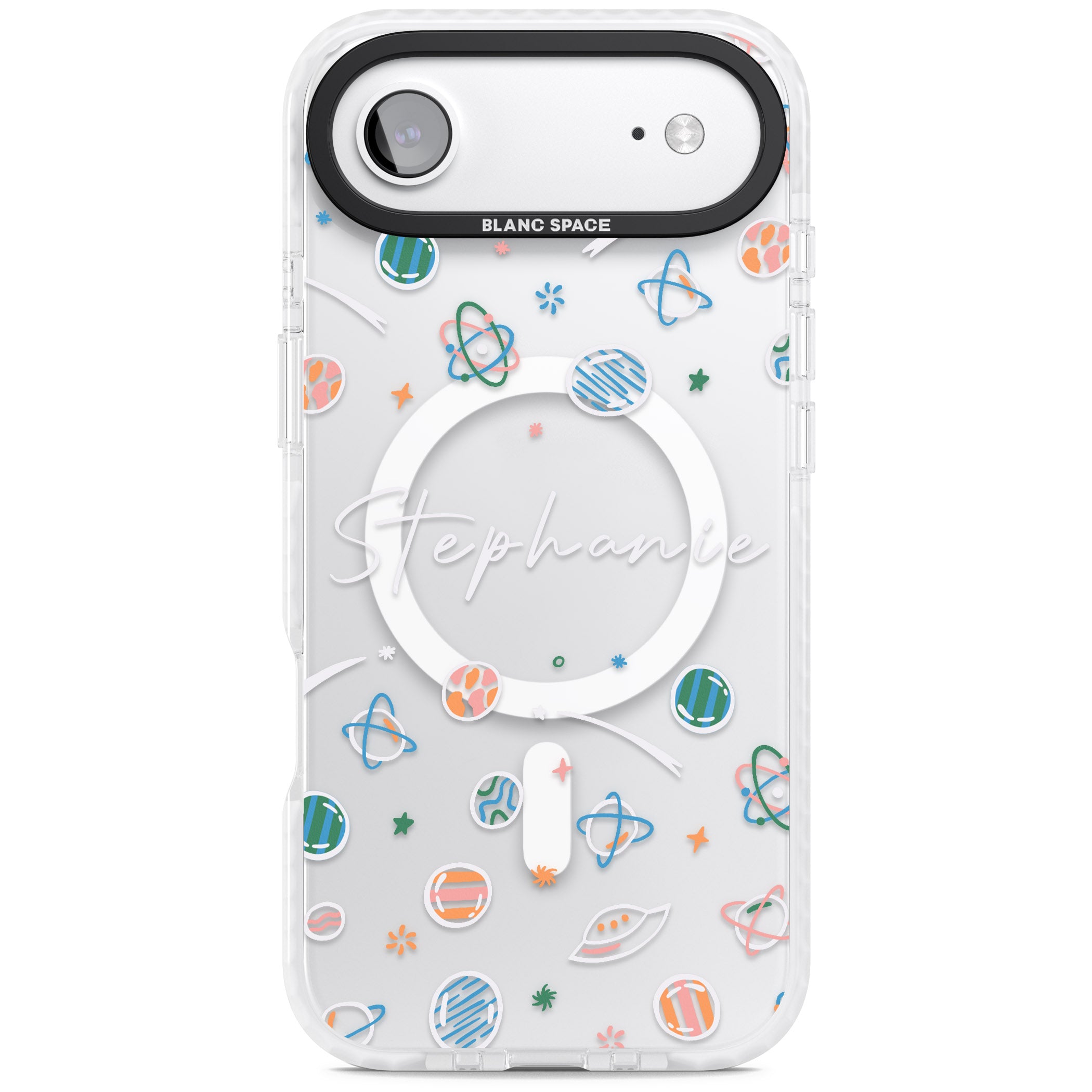 Personalised Space Pattern iPhone 17 Air Impact Pro Clear Phone Case