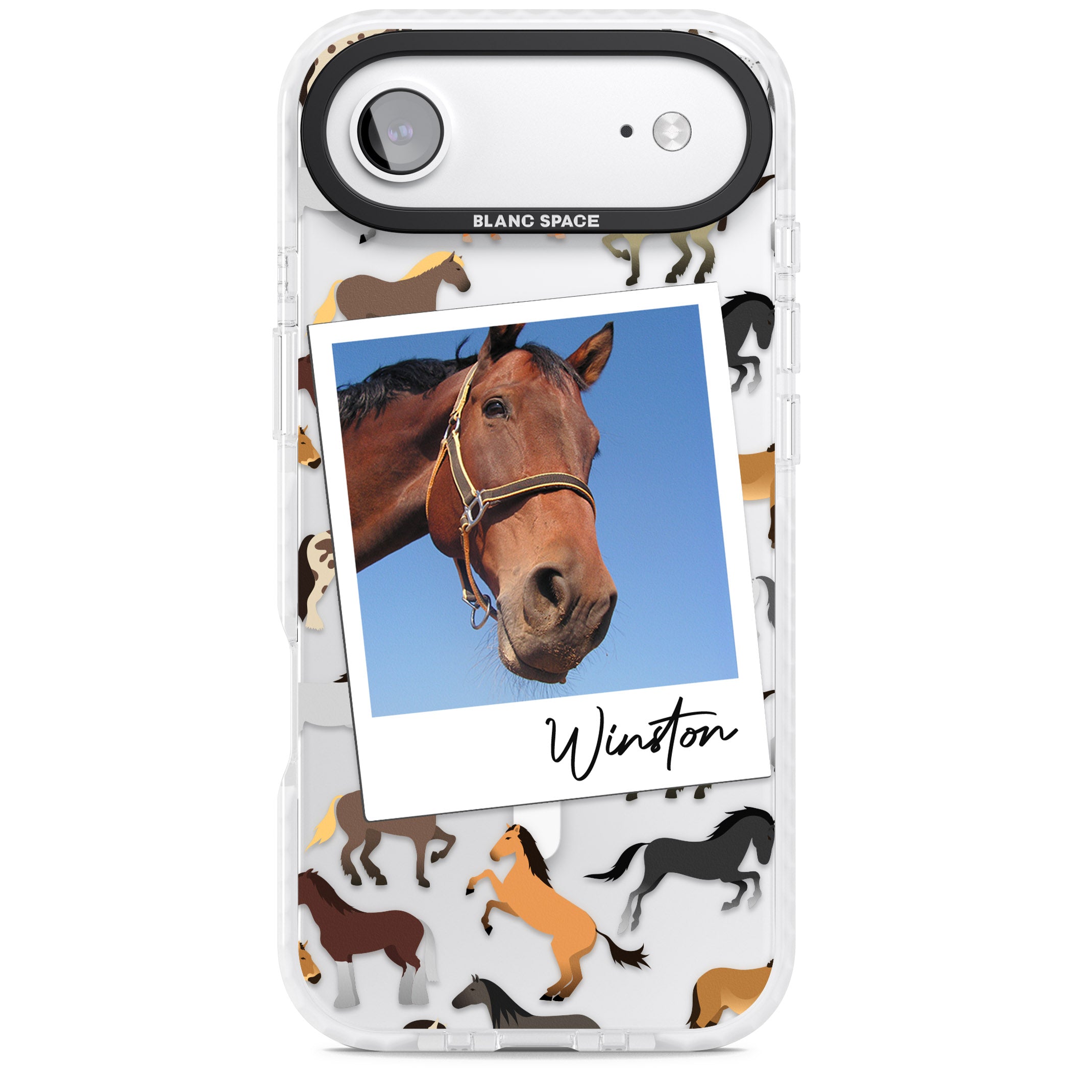 Personalised Horse Polaroid iPhone 17 Air Impact Pro Clear Phone Case