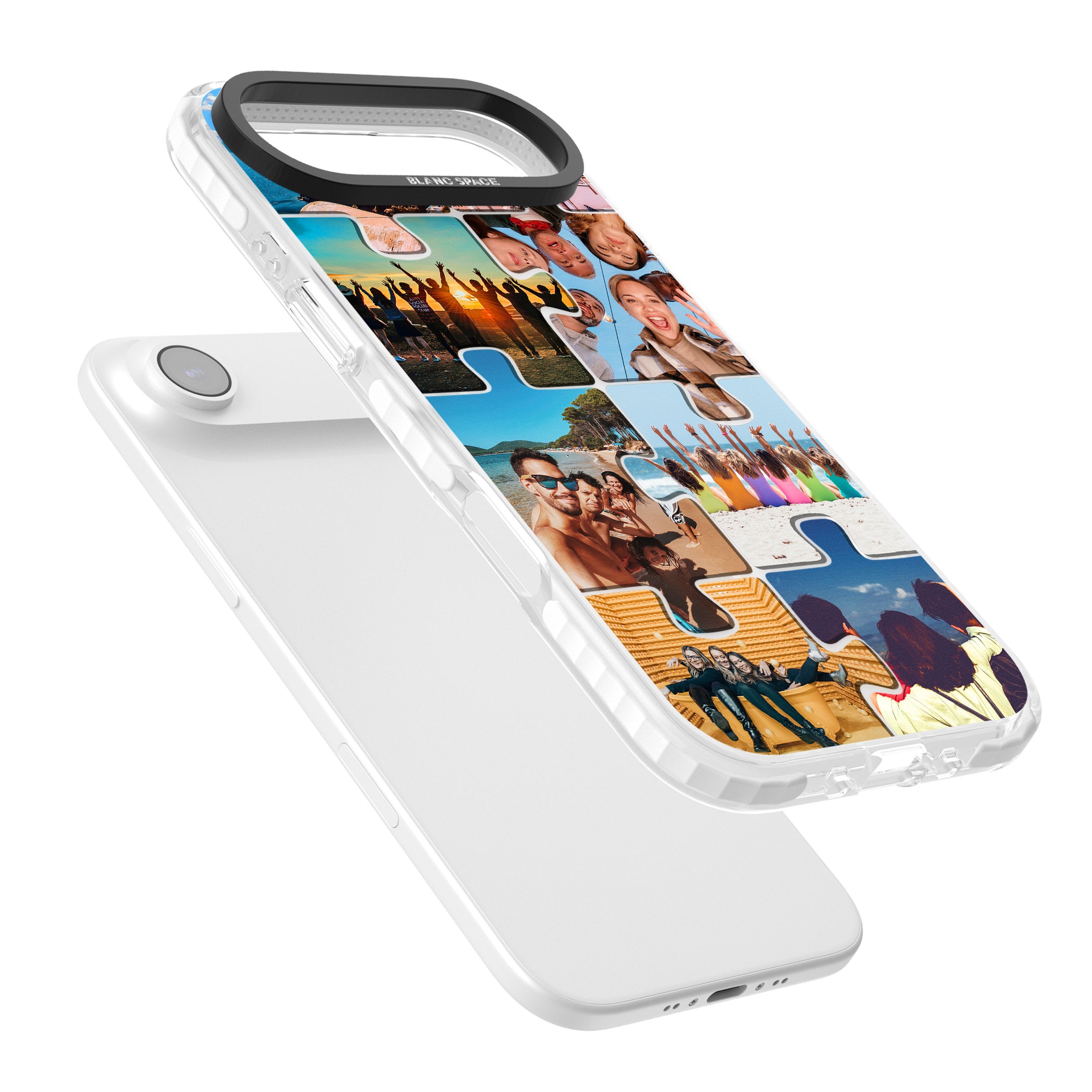 Personalised Jigsaw Photo Grid iPhone 17 Air Impact Pro Clear Phone Case Colours