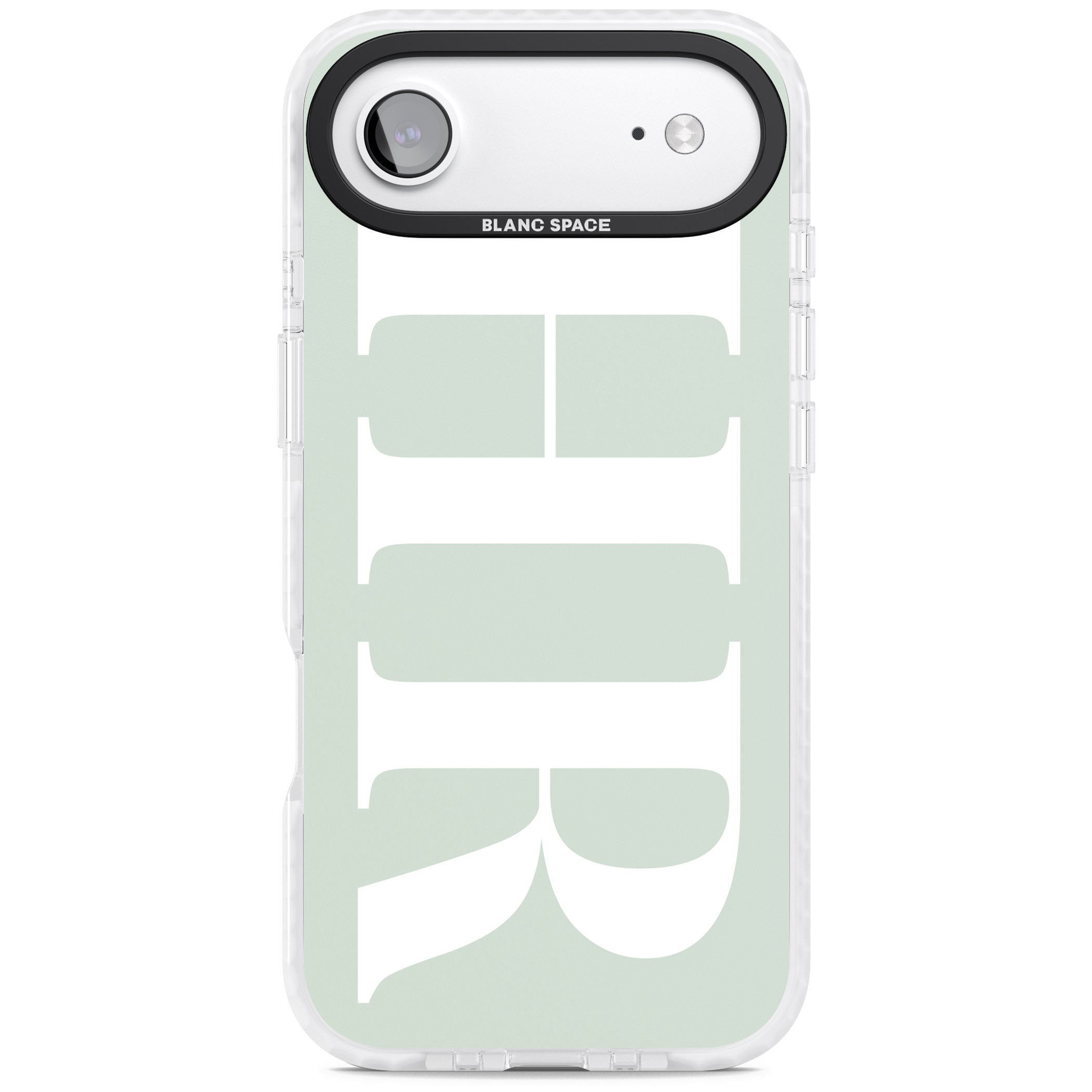 Personalised White & Seafoam Green Letters iPhone 17 Air Impact Pro Clear Phone Case