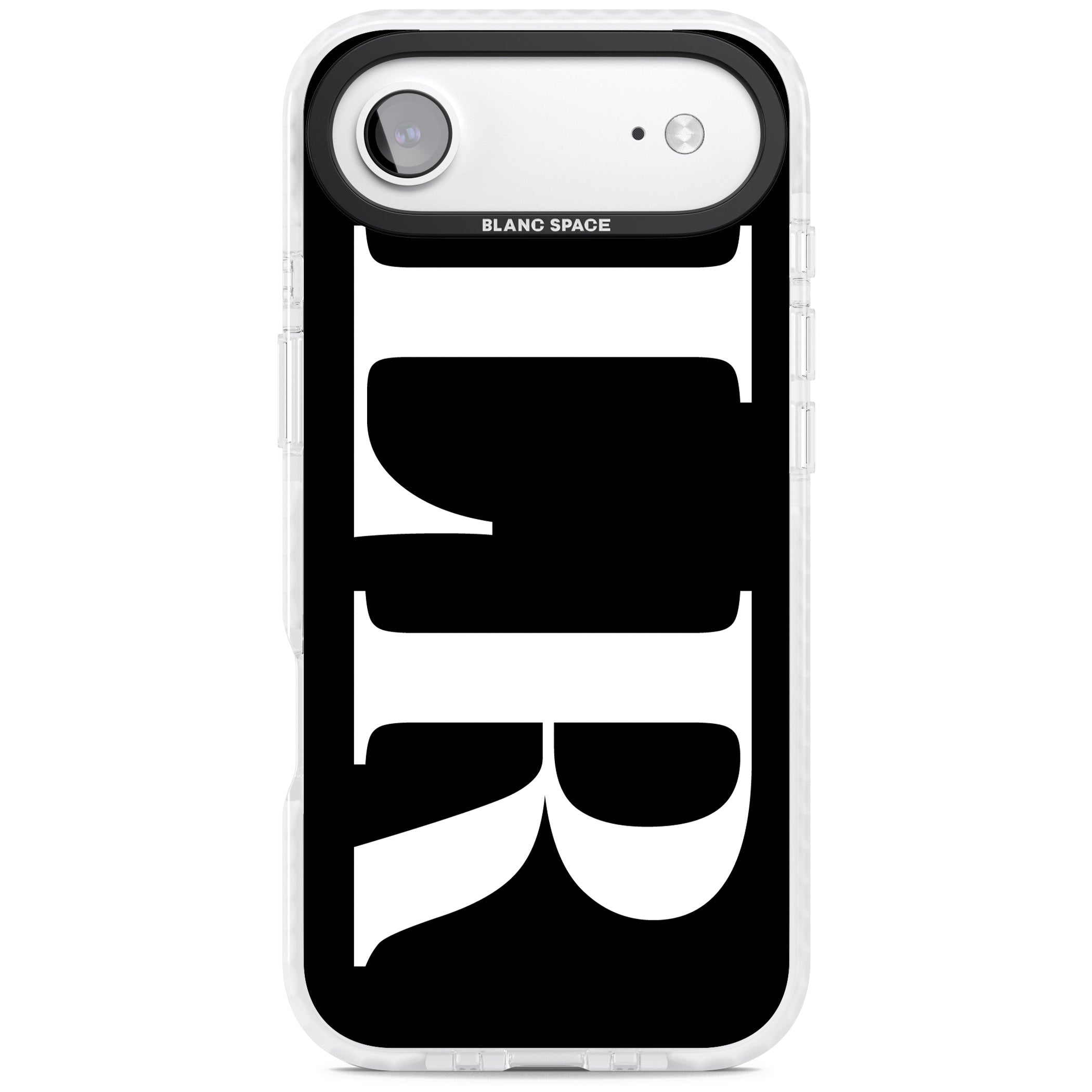 Personalised White & Black Letters iPhone 17 Air Impact Pro Clear Phone Case