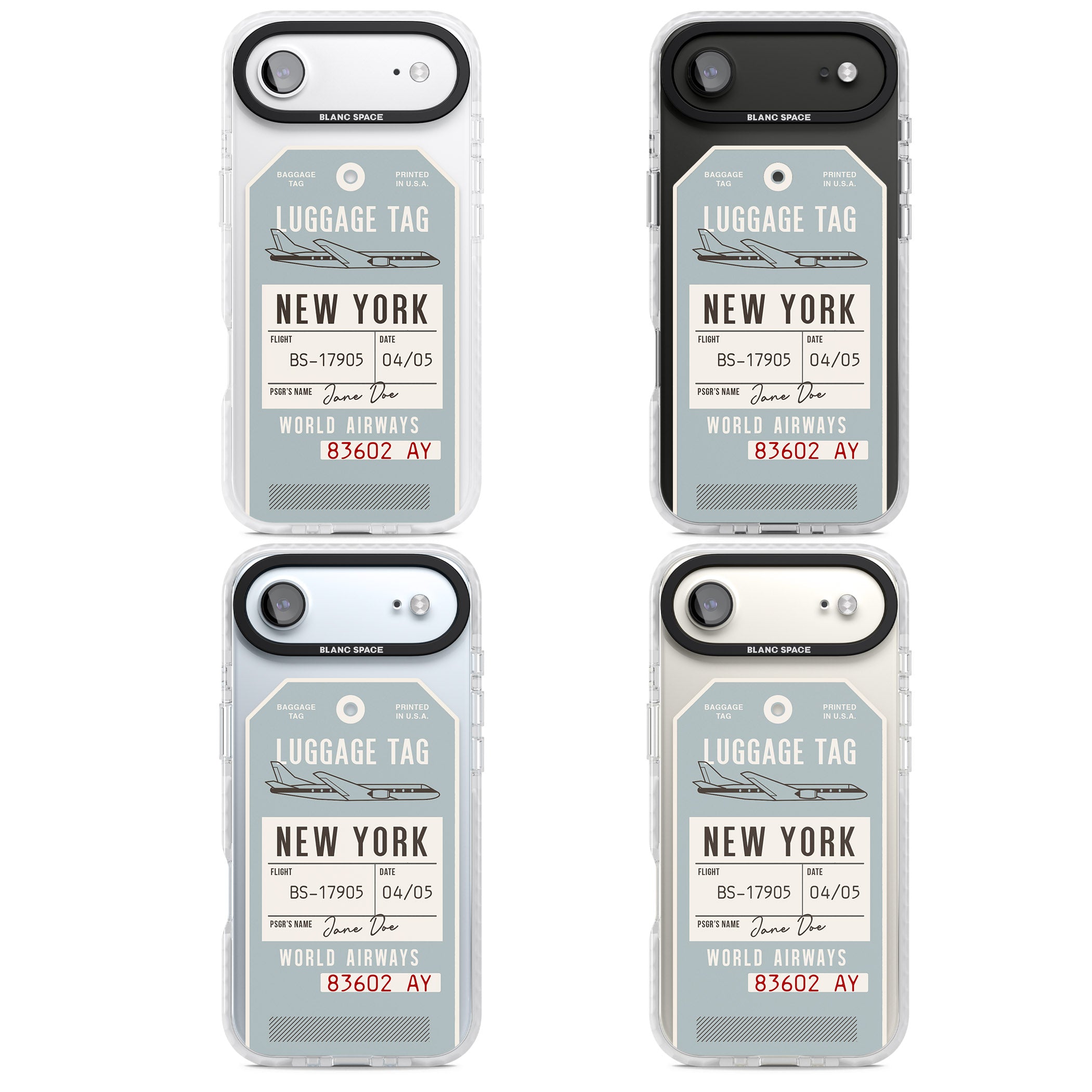 Personalised Vintage Usa Luggage Tag iPhone 17 Air Impact Pro Clear Phone Case APT Impact Protection