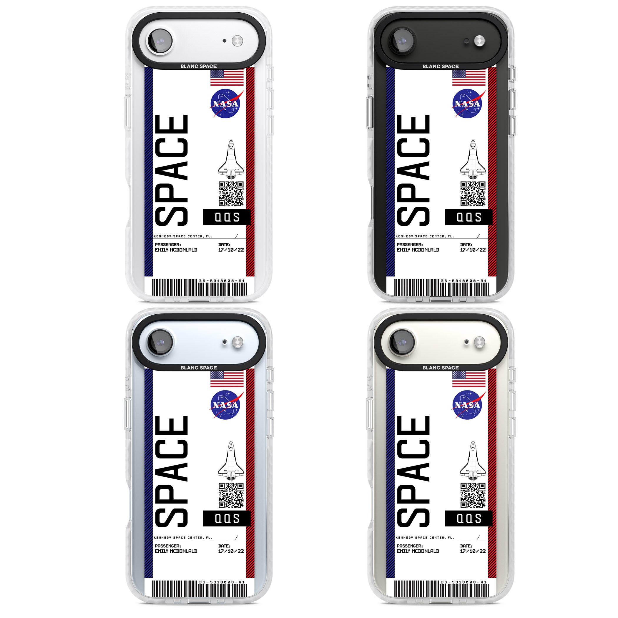 Personalised Nasa Boarding Pass (Light) iPhone 17 Air Impact Pro Clear Phone Case APT Impact Protection