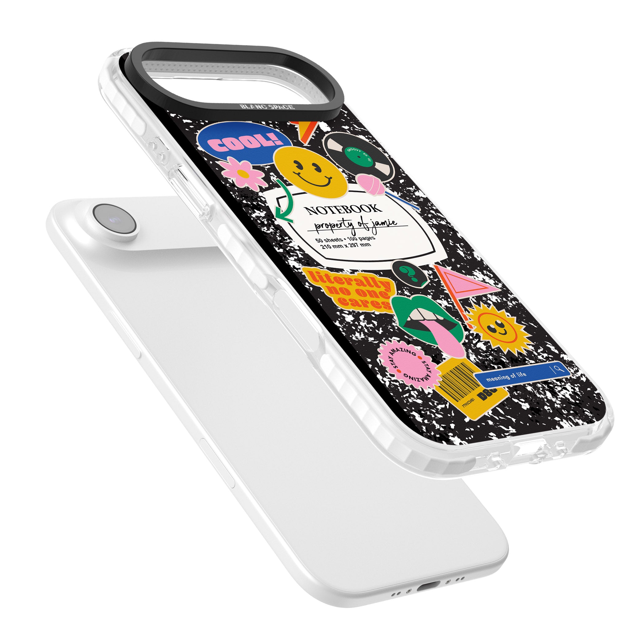 Personalised Quirky Notebook iPhone 17 Air Impact Pro Clear Phone Case Colours