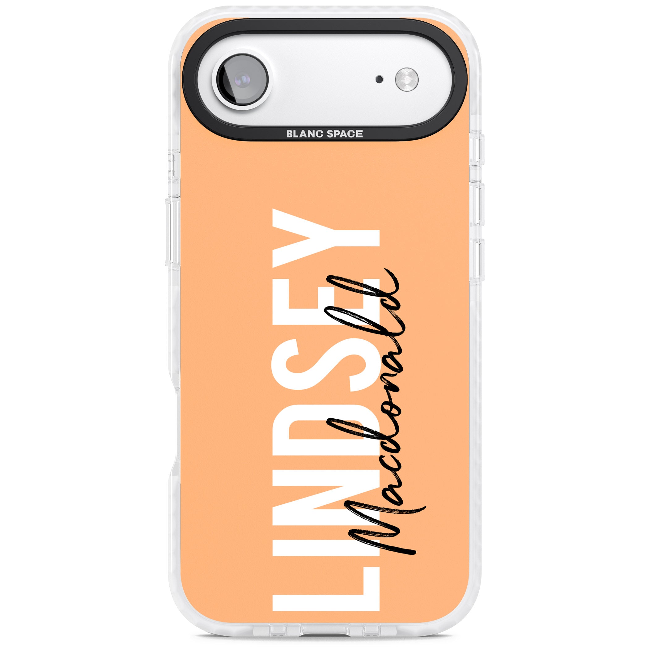 Personalised Bold Name: Peach iPhone 17 Air Impact Pro Clear Phone Case