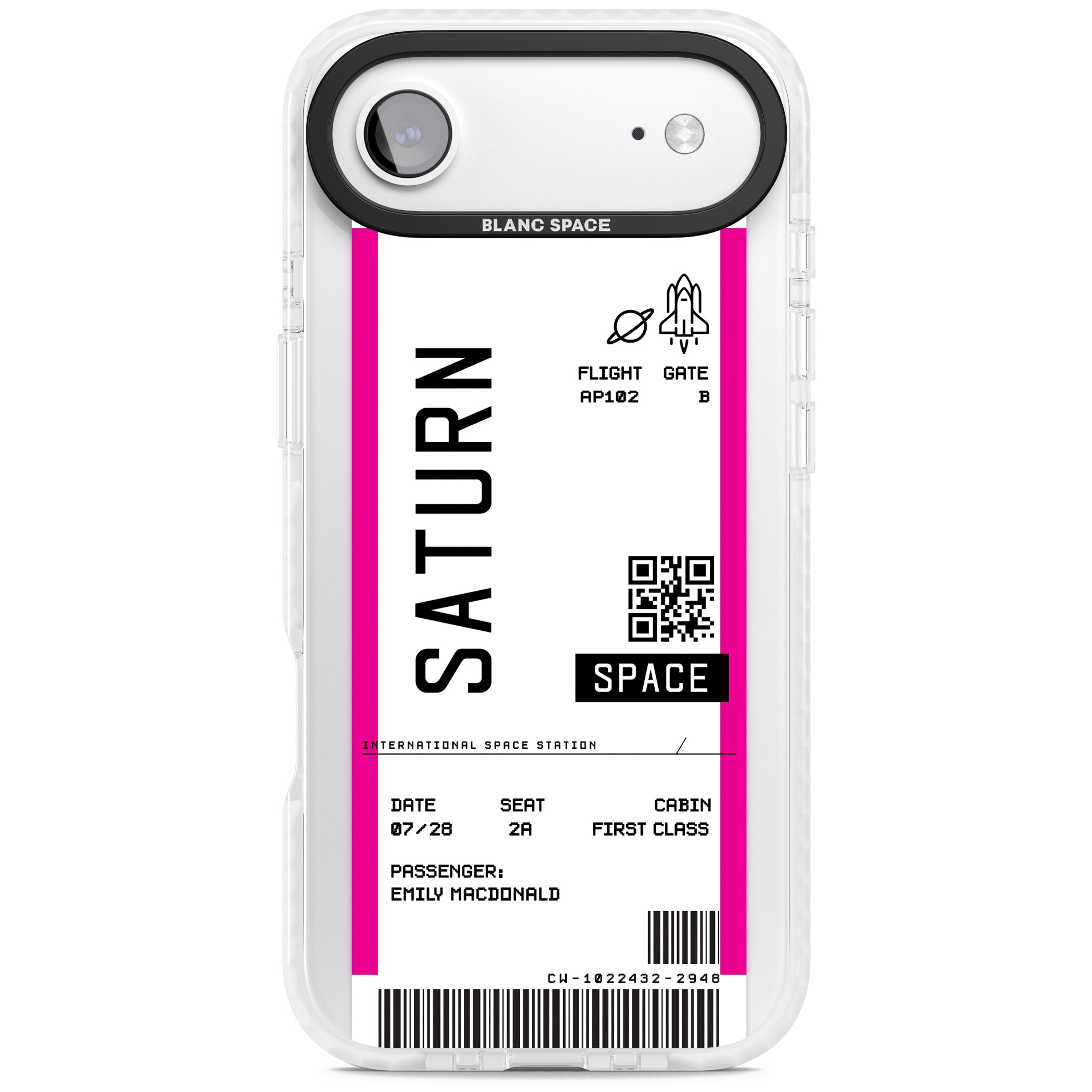 Personalised Saturn Travel Ticket iPhone 17 Air Impact Pro Clear Phone Case