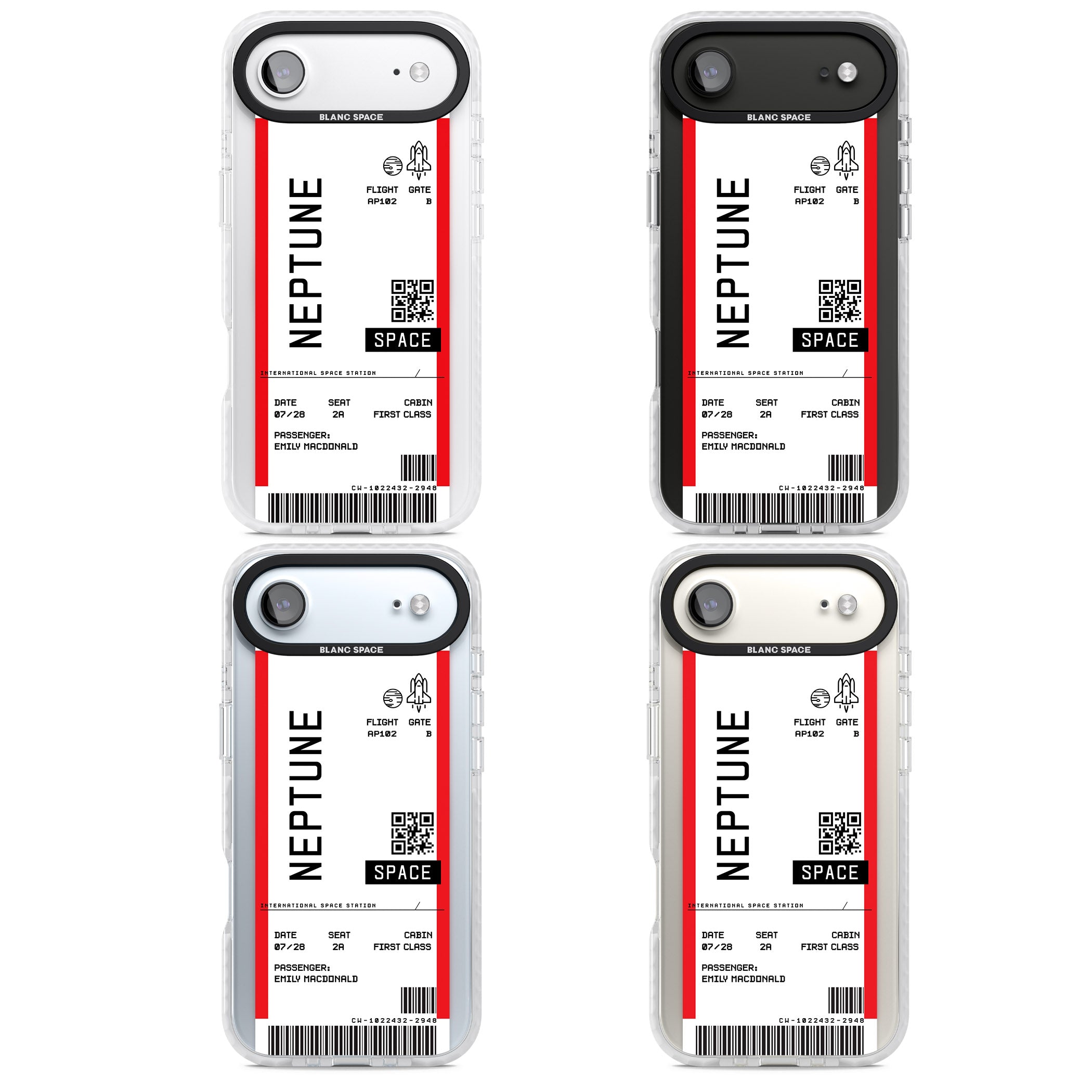 Personalised Neptune Travel Ticket iPhone 17 Air Impact Pro Clear Phone Case APT Impact Protection