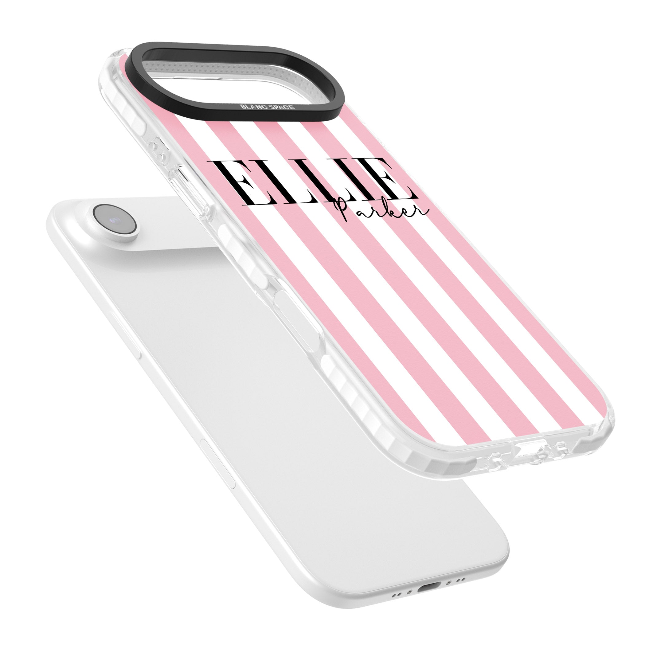 Personalised Pink Stripes iPhone 17 Air Impact Pro Clear Phone Case Colours
